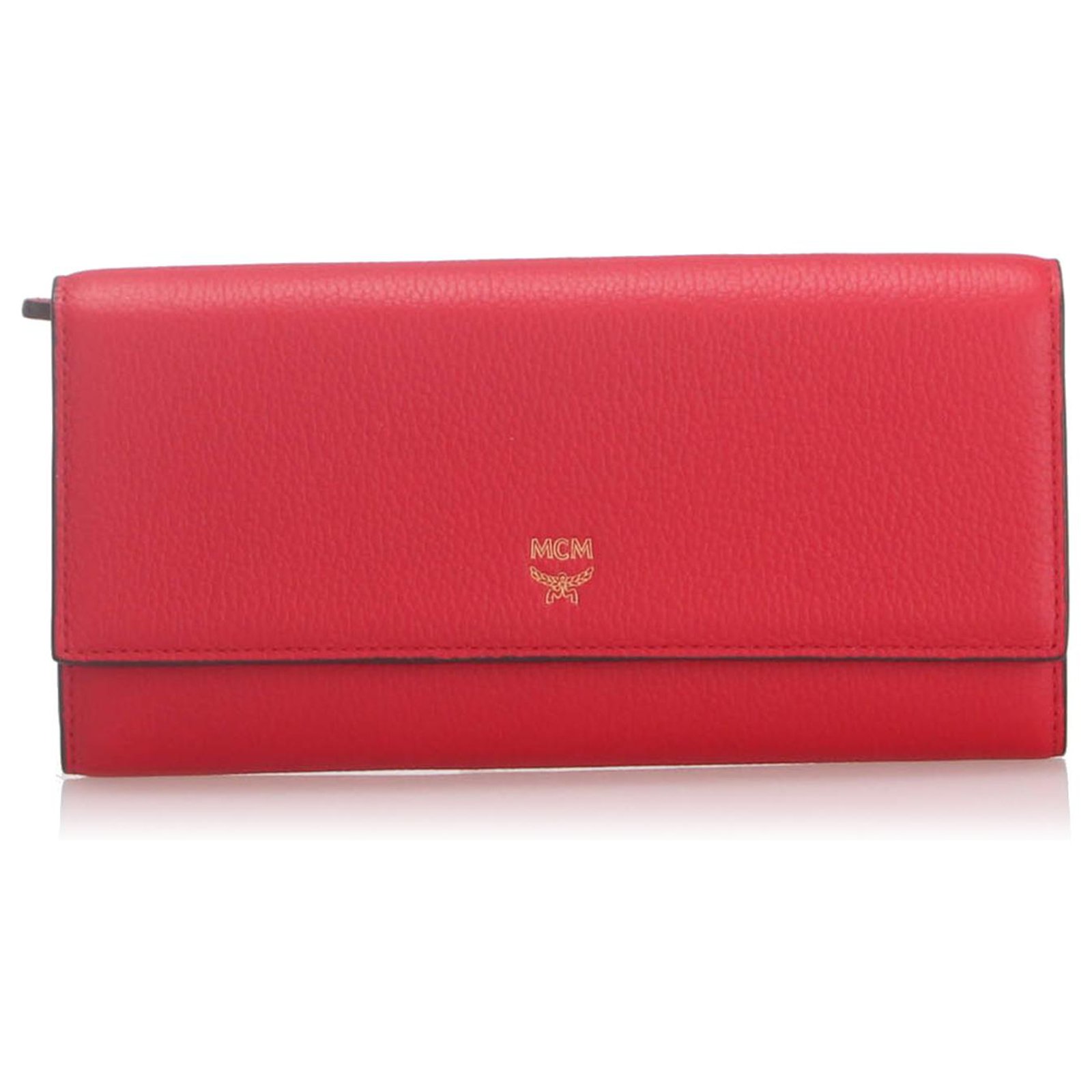 red mcm wallet