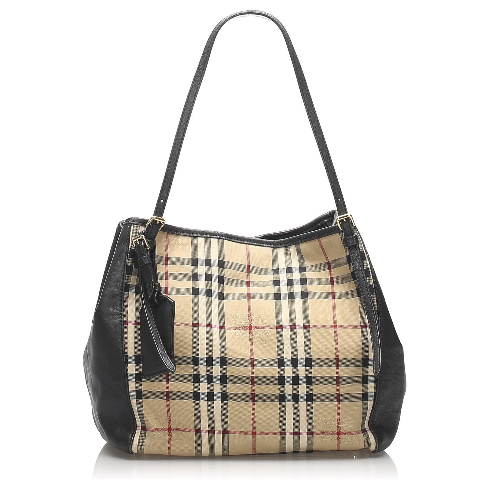 Brown Burberry Haymarket Check Canterbury Tote Bag