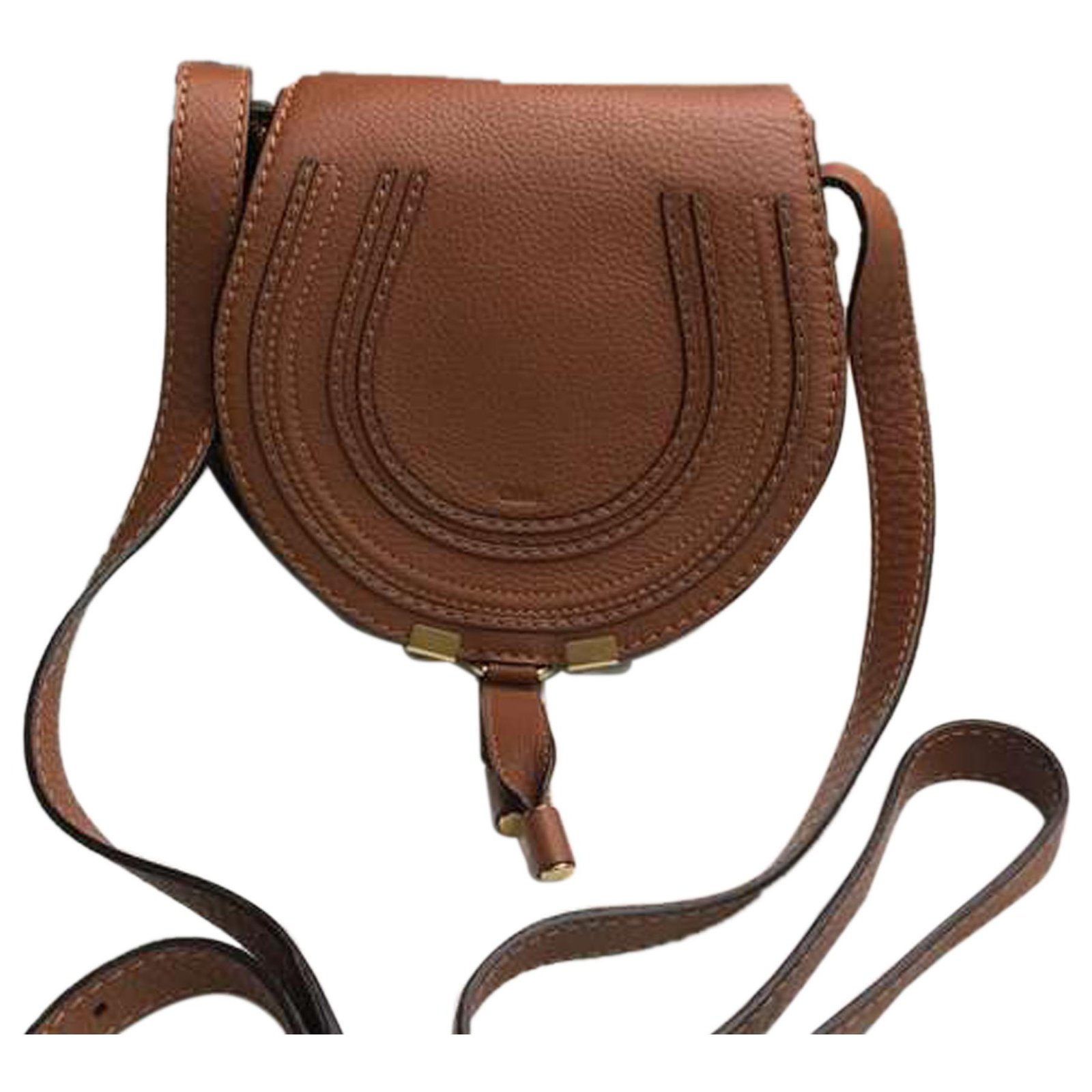 Chloé Mini Marcie Crossbody Bag Brown Leather Pony-style calfskin