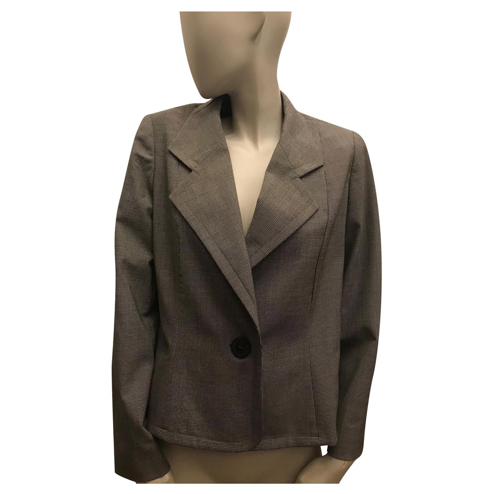 Givenchy Houndstooth jacket Black White Wool ref.235907 - Joli Closet