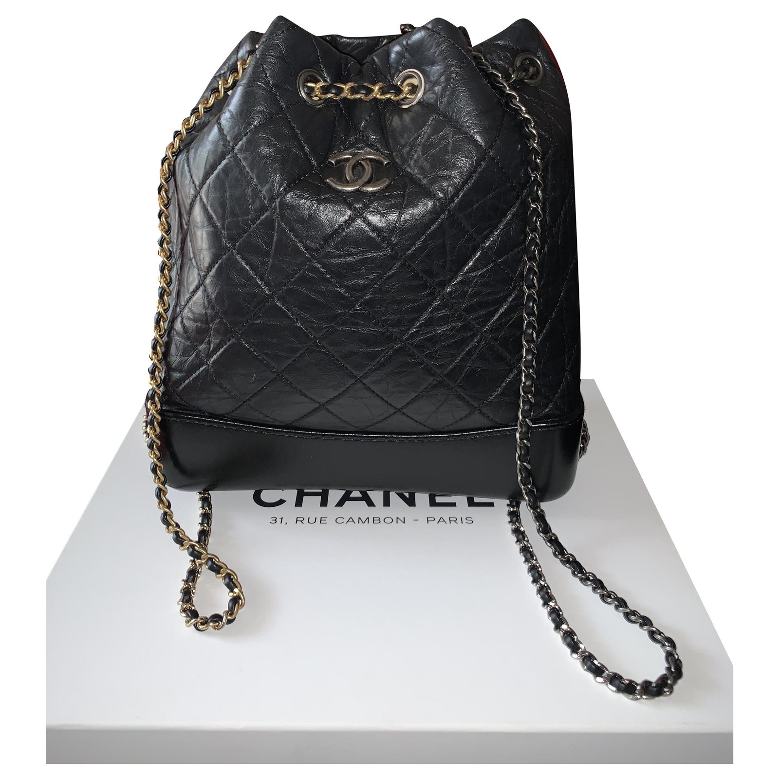 Chanel Sac à dos Gabrielle Cuir Noir  - Joli Closet