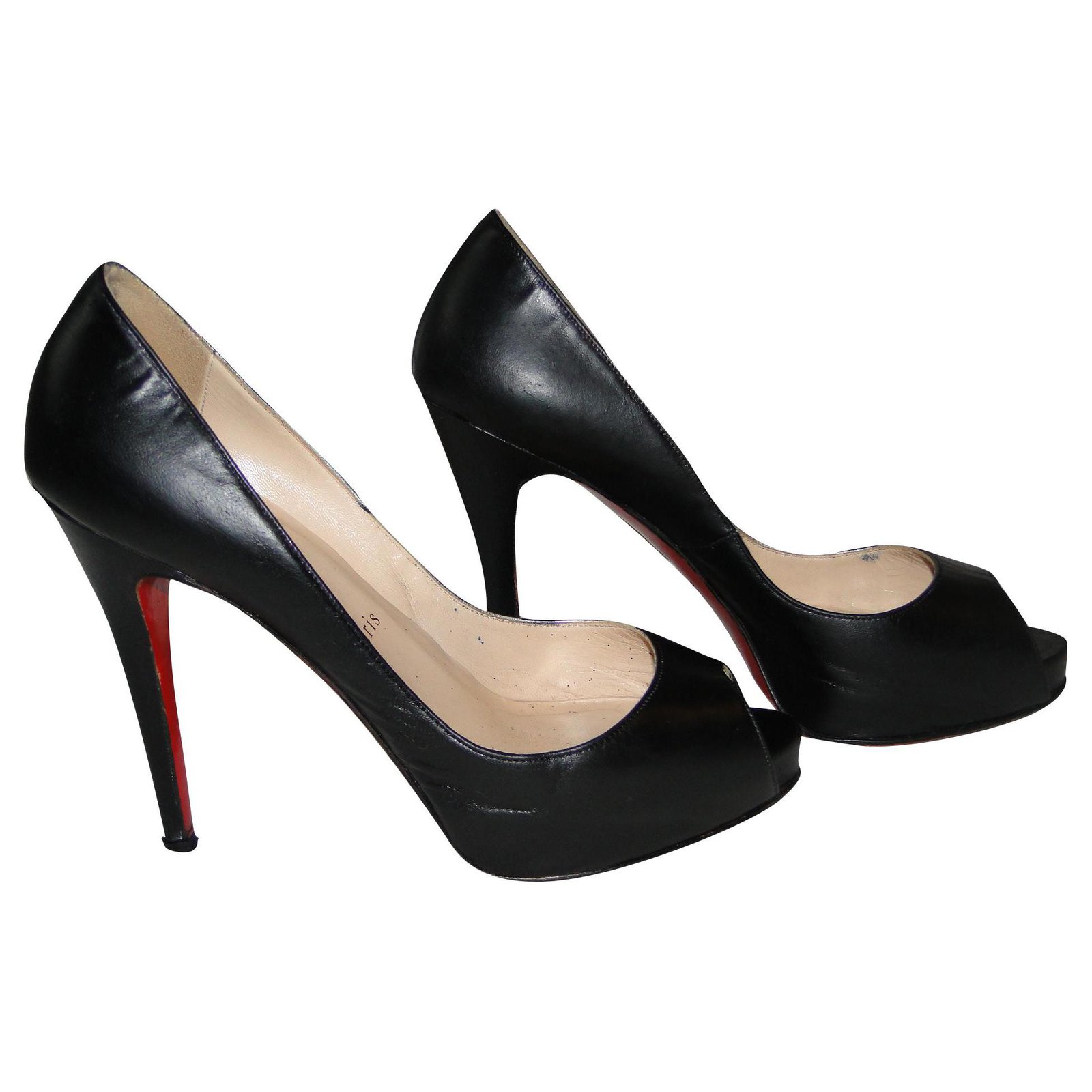 miljø Selskabelig aldrig Christian Louboutin Open Toes Louboutin Very Prive 120 P 38 black leather  ref.236105 - Joli Closet