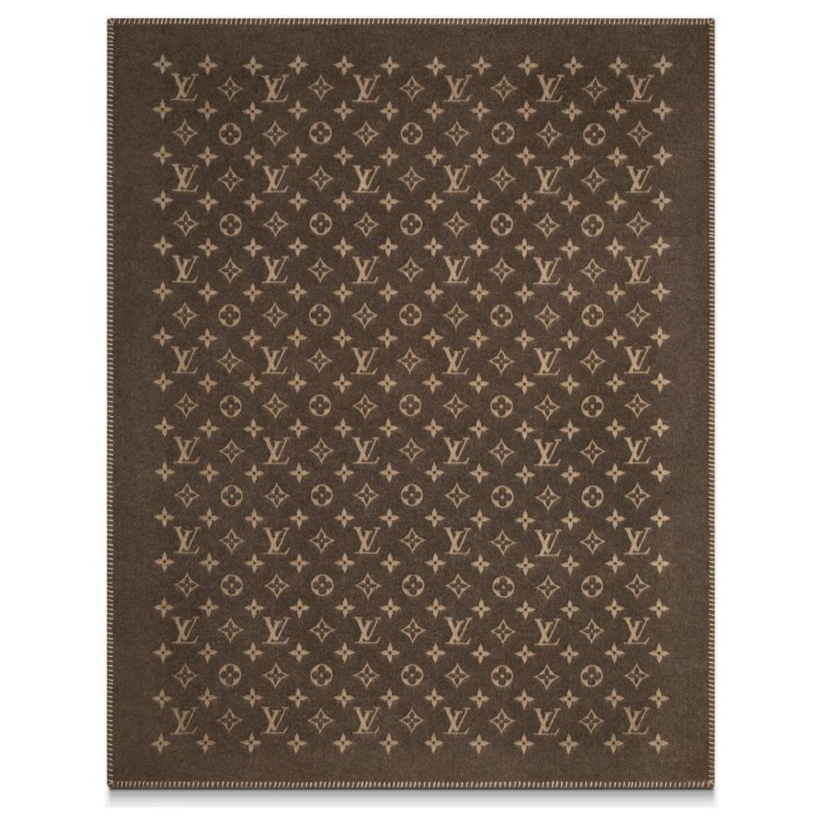 Louis Vuitton White Logo Monogram Brown Gift Quilted Blanket - Tagotee