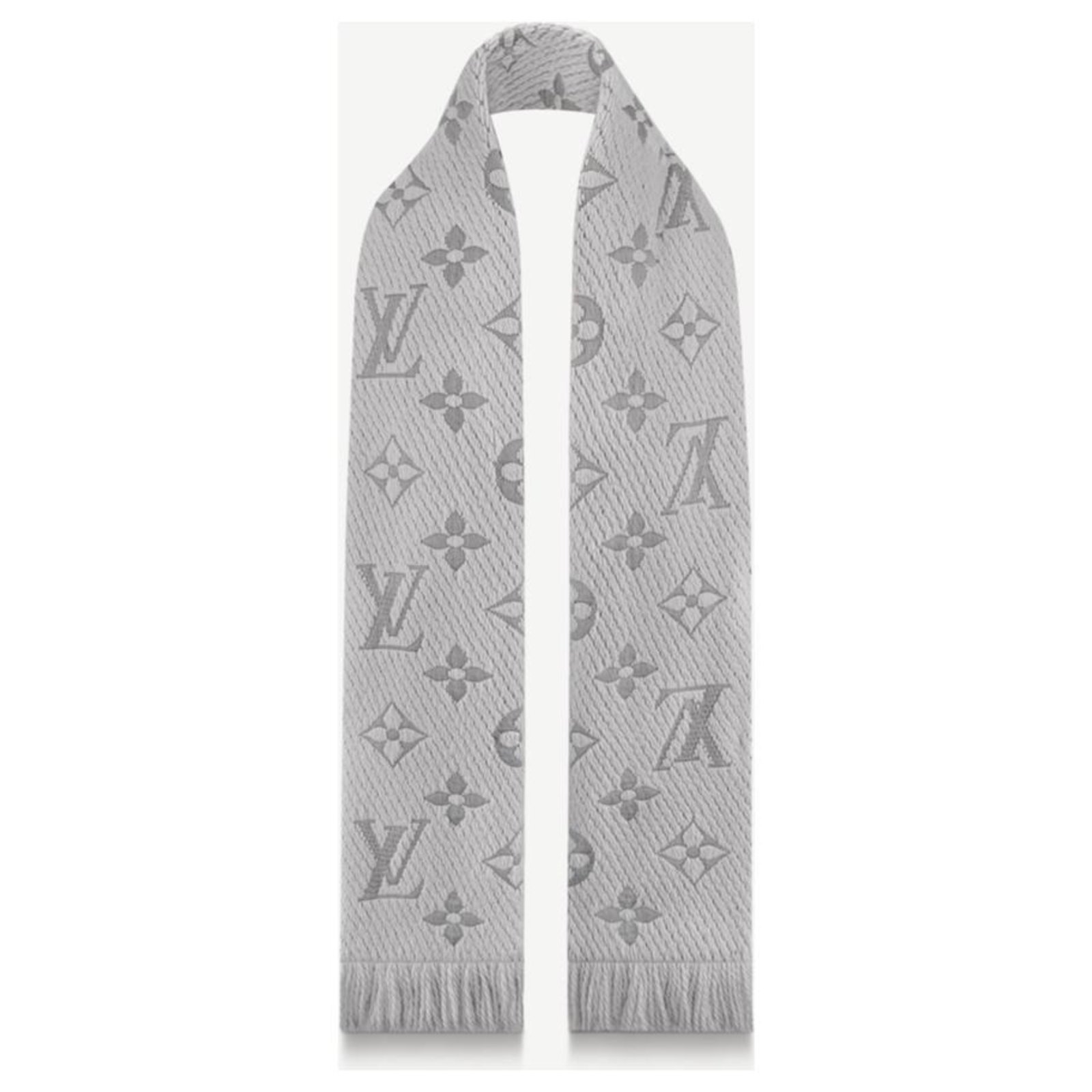 Louis Vuitton Sciarpa grigia in cashmere e lana con monogramma sfumato
