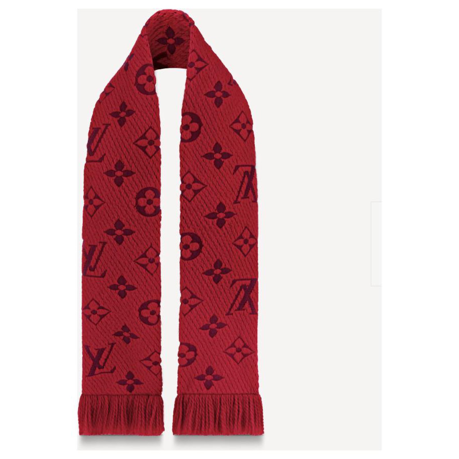 Louis Vuitton LV Logomania scarf red Khaki Leather ref.236376 - Joli Closet