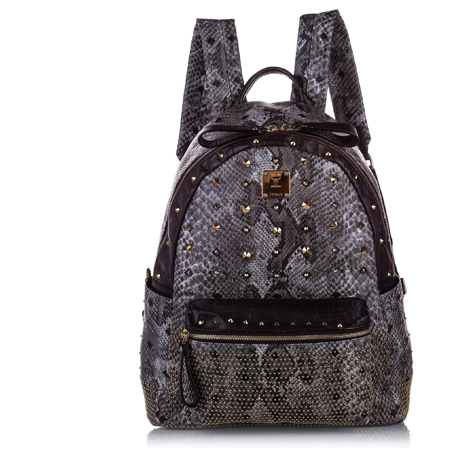 mcm embossed backpack