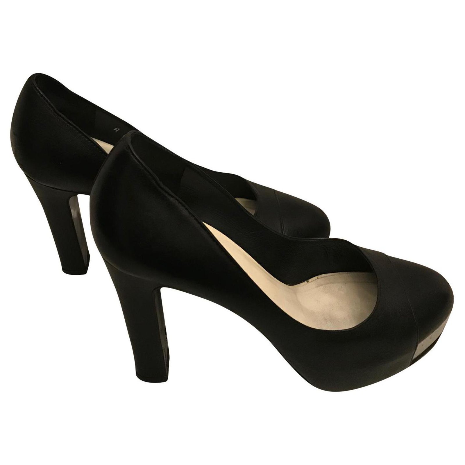 chanel black high heels