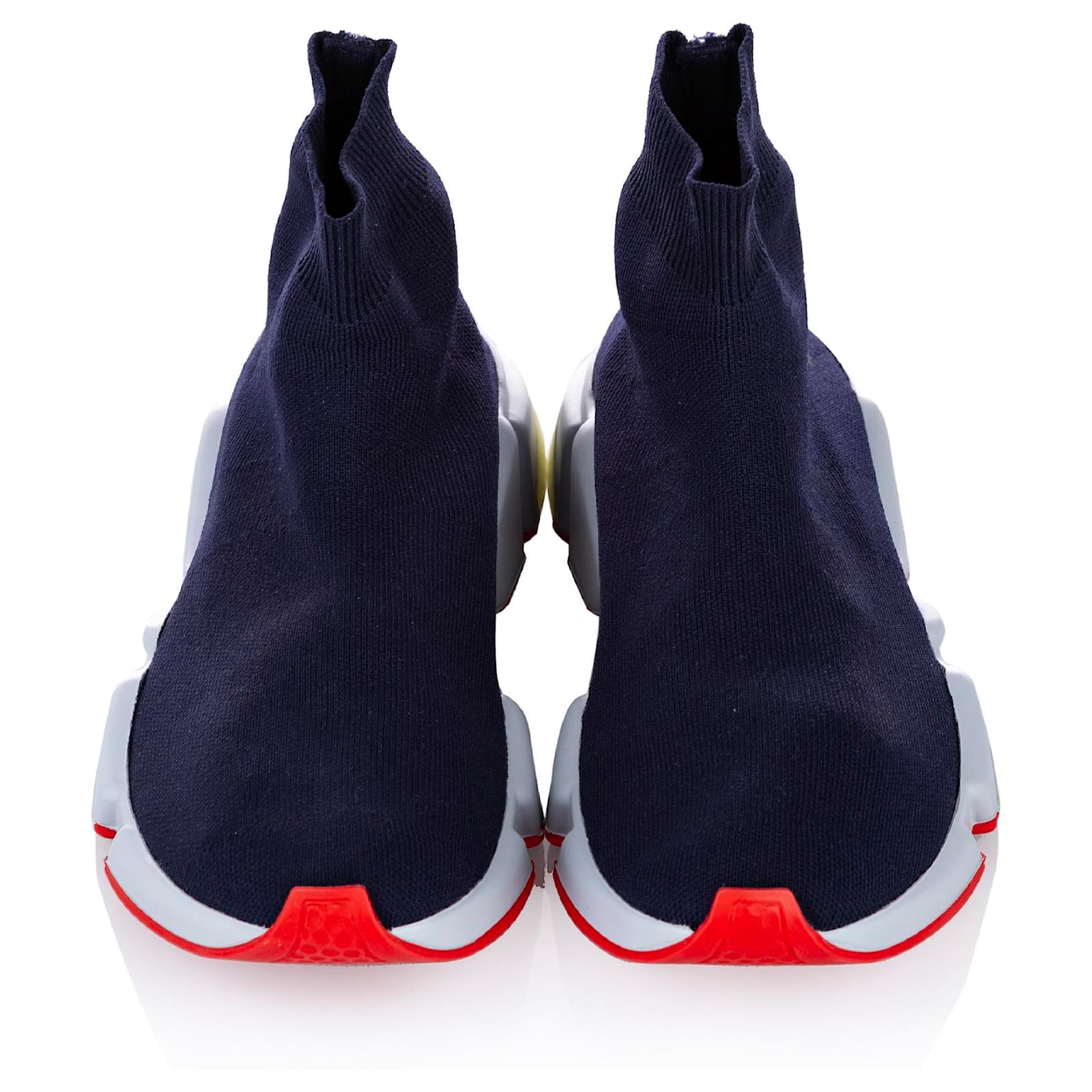 Zapatilla Balenciaga Blue Speed Trainer Azul Azul marino Plástico Paño  ref.236927 - Joli Closet
