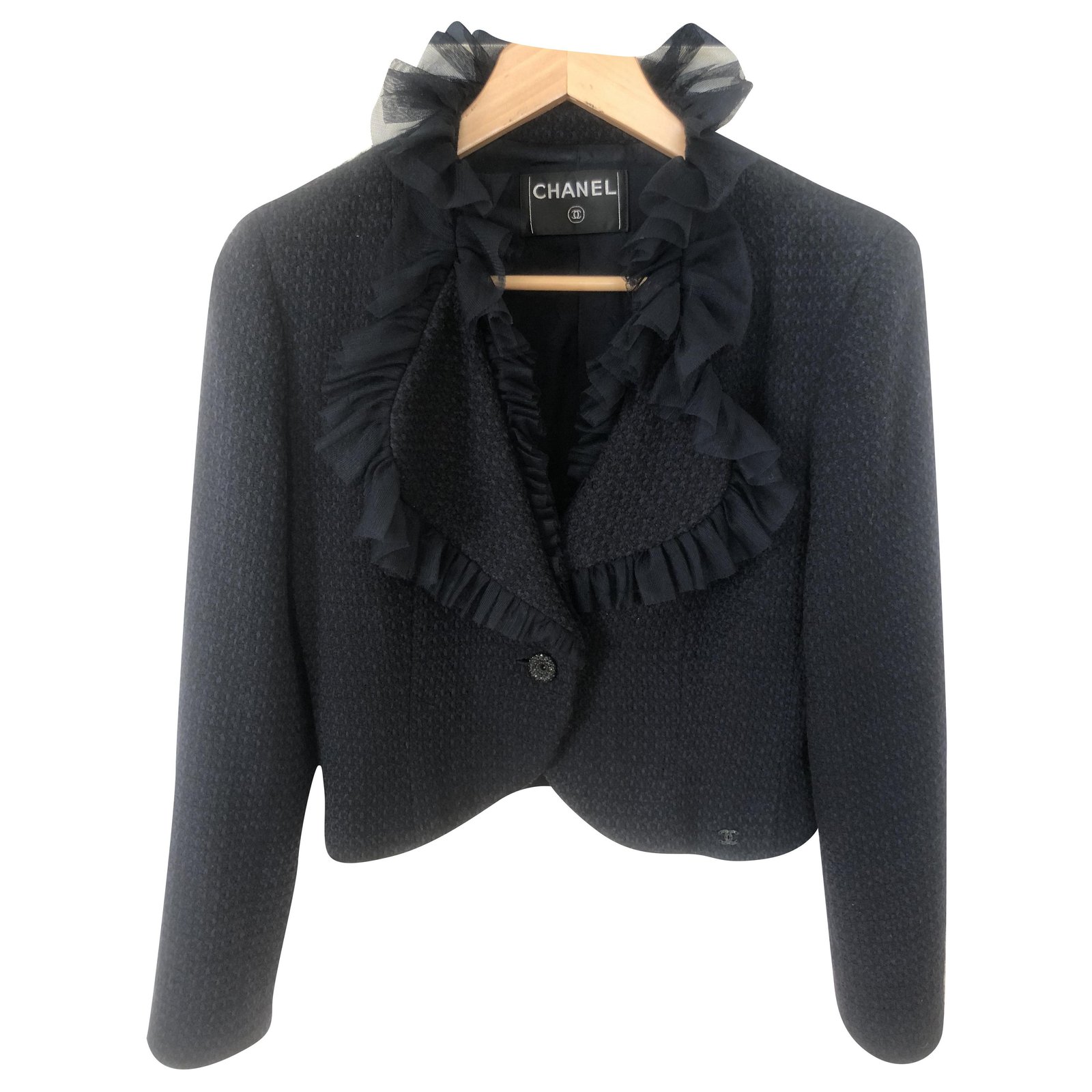 navy blue short coat