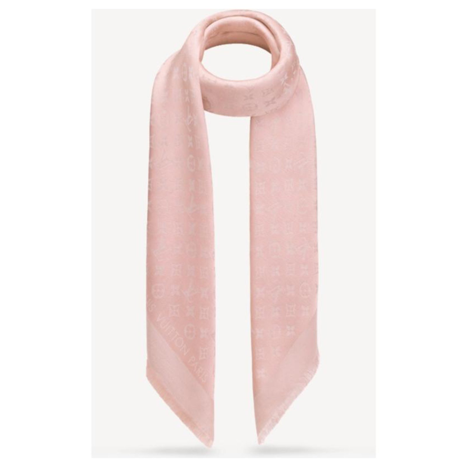Louis Vuitton monogram pink lurex shawl Silk Wool ref.237289 - Joli Closet