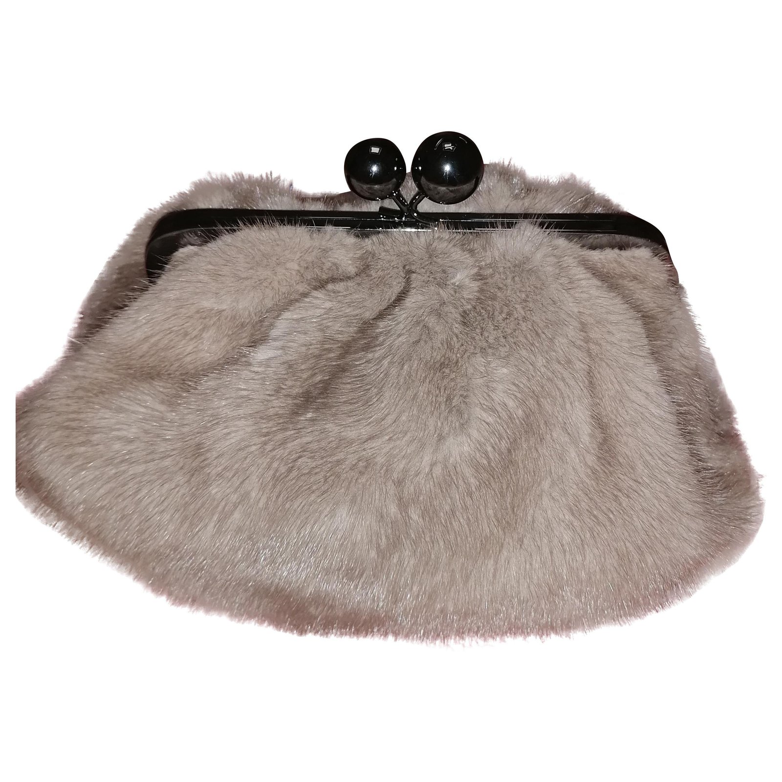 Idioot Buiten adem Broek Weekend Max Mara Pasticcino bag in mink Grey Fur ref.237525 - Joli Closet