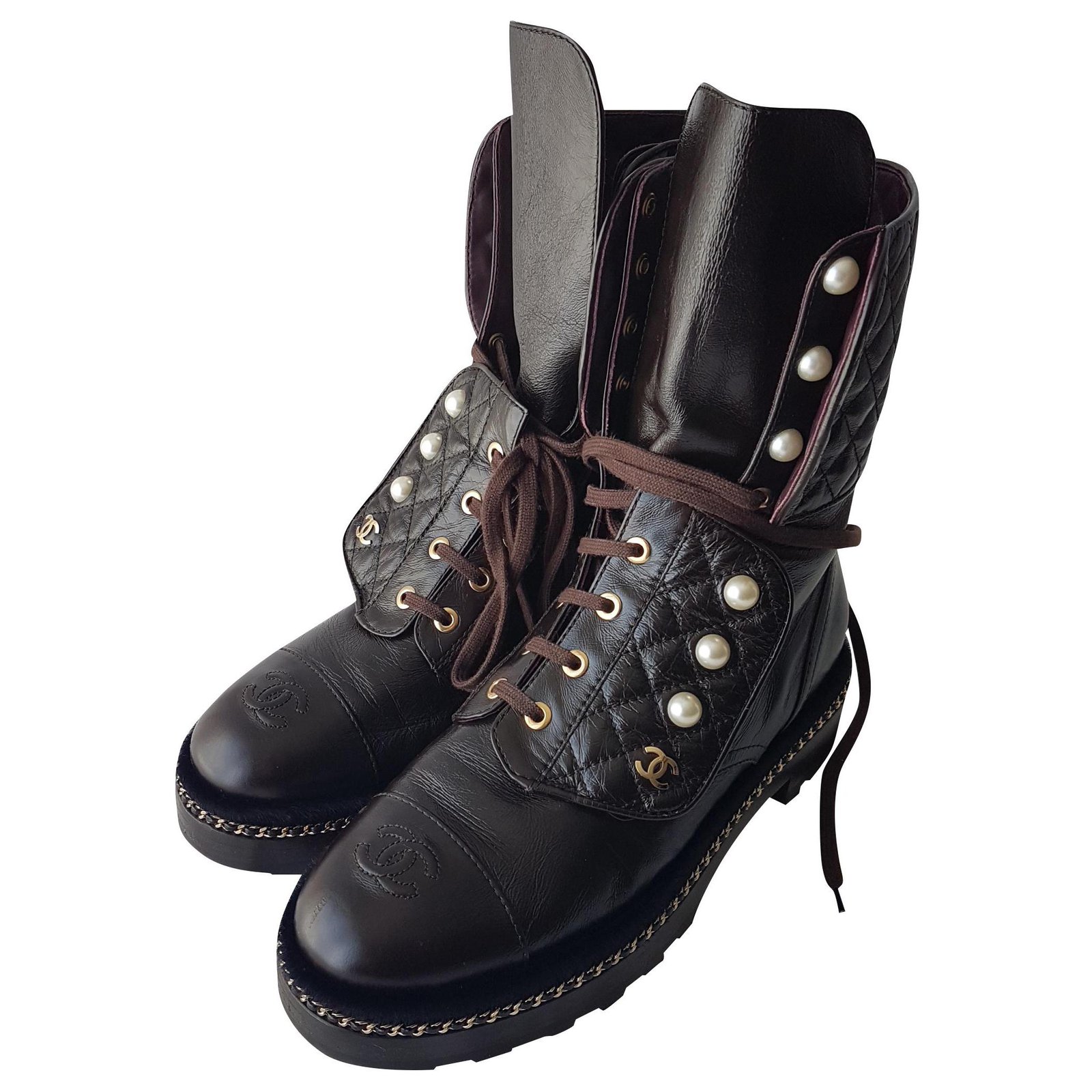 Chanel boots with pearls Leather  - Joli Closet
