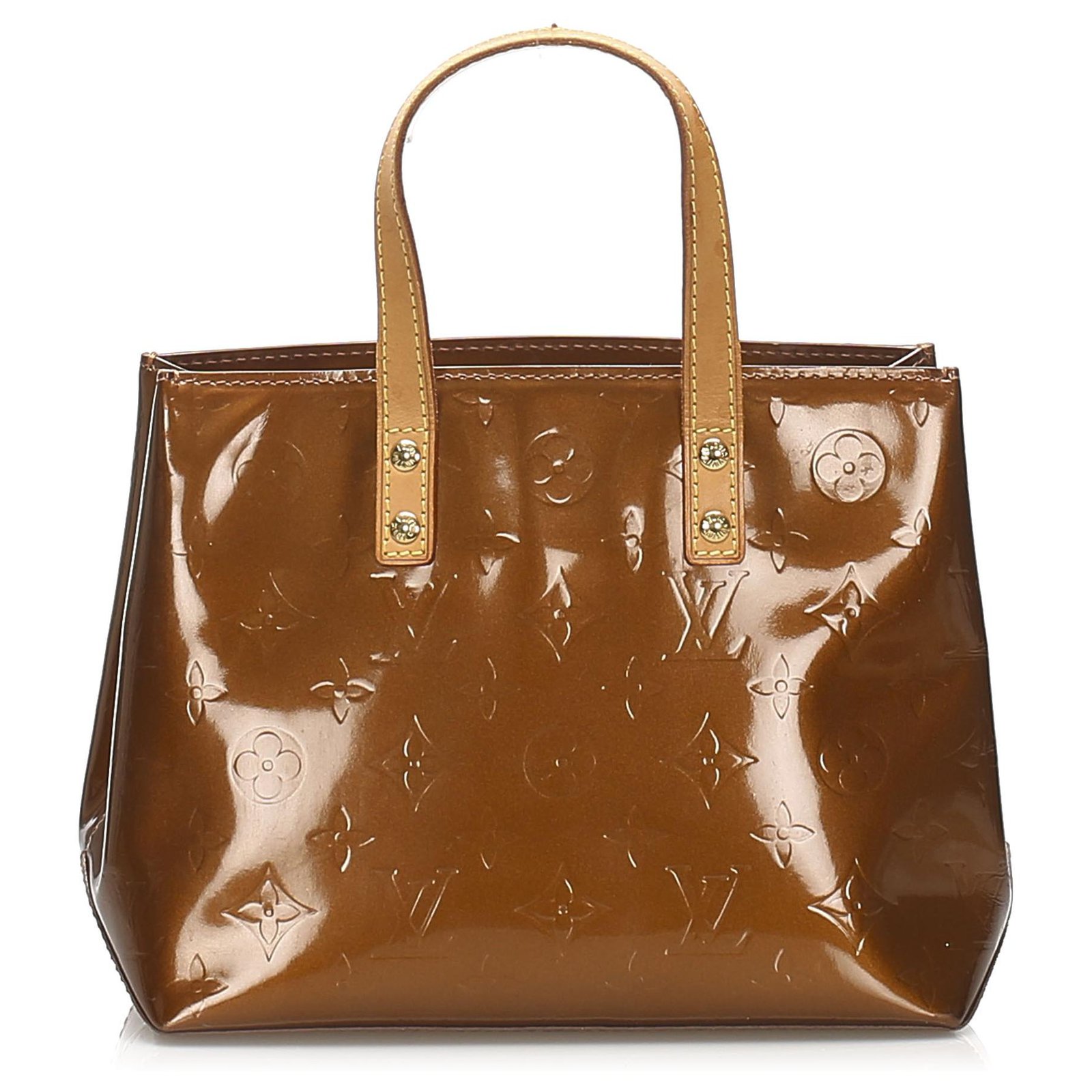 Louis Vuitton Brown Vernis Reade PM Beige Leather Patent leather ref.711771  - Joli Closet