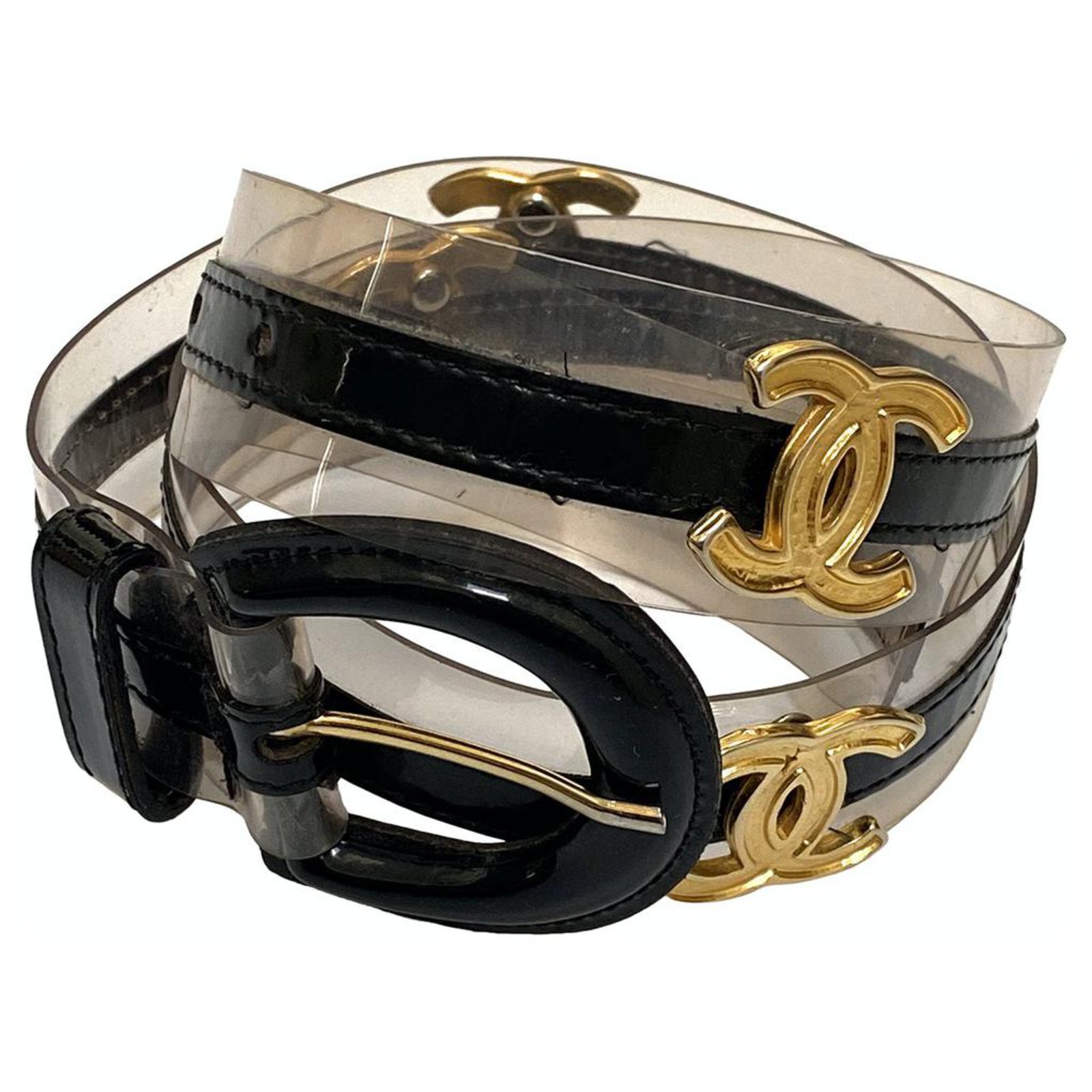 CHANEL Vintage CC Logo Medallion Gold Tone Belt  Necklace WBox  Chelsea  Vintage Couture