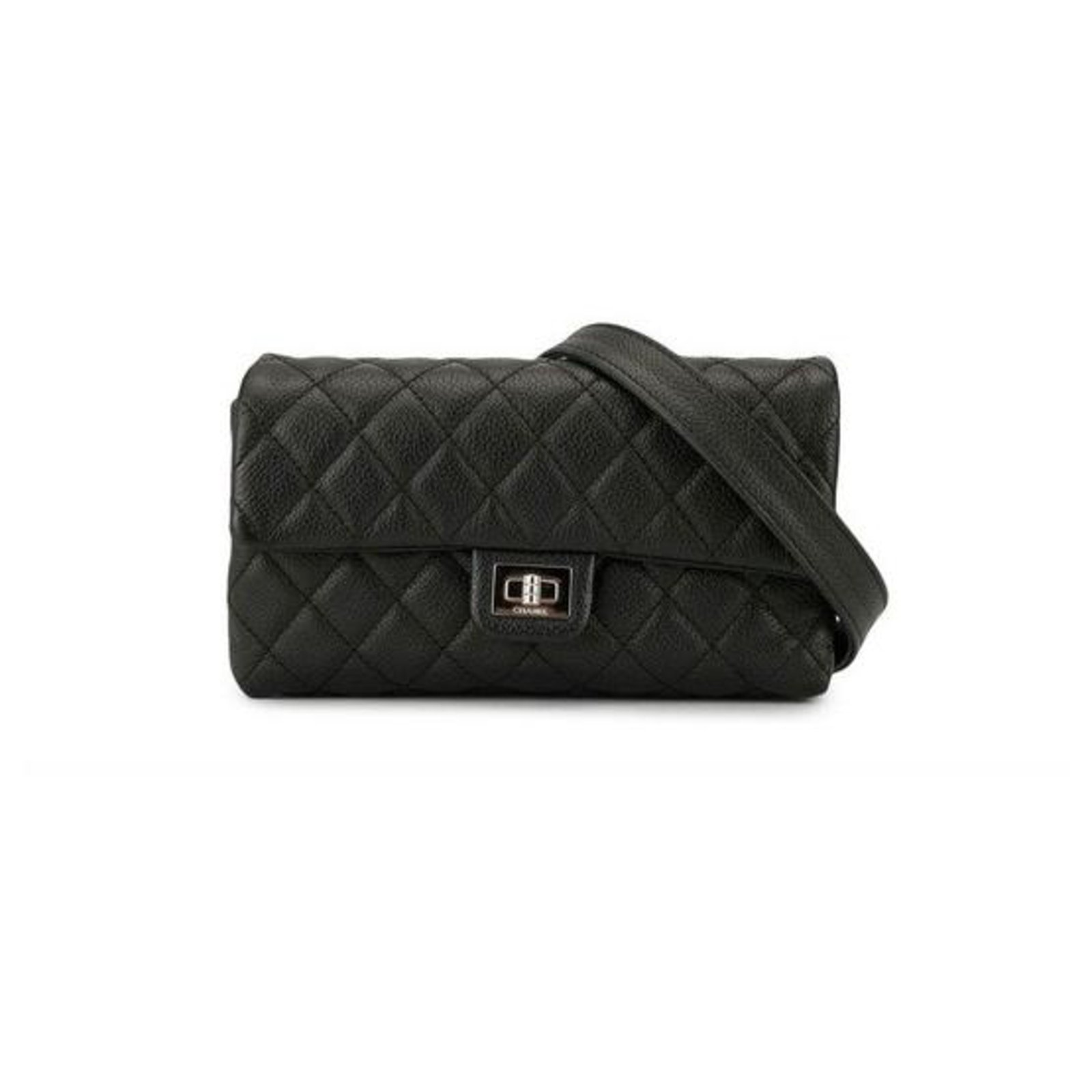 CHANEL Belt bag 2.55 caviar leather Black ref.238687 - Joli Closet