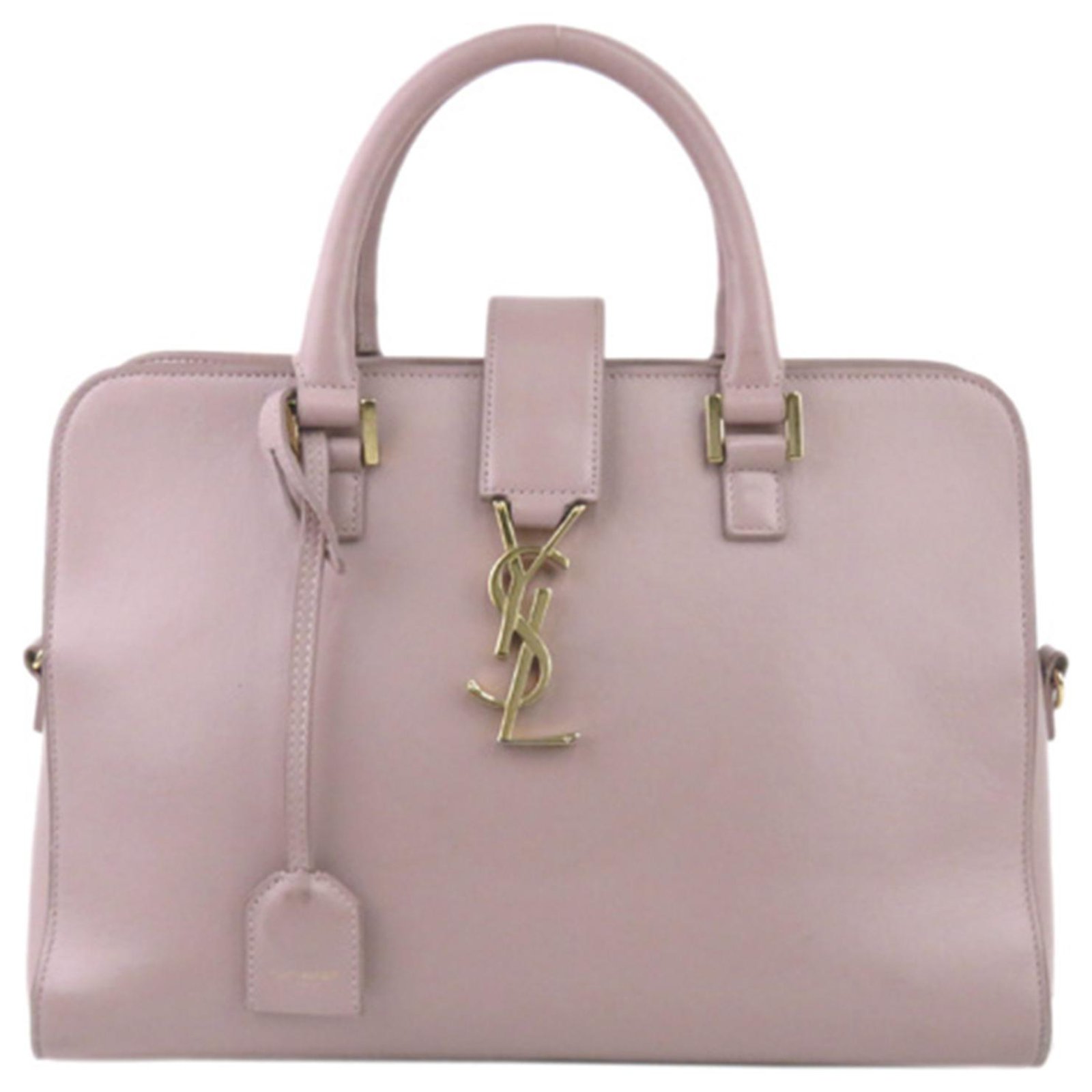 Yves Saint Laurent YSL Pink Cabas Monogram Leather Satchel Pony