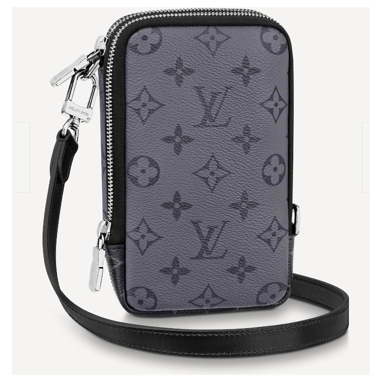 Louis Vuitton Funda para teléfono LV con forro Gris Cuero ref