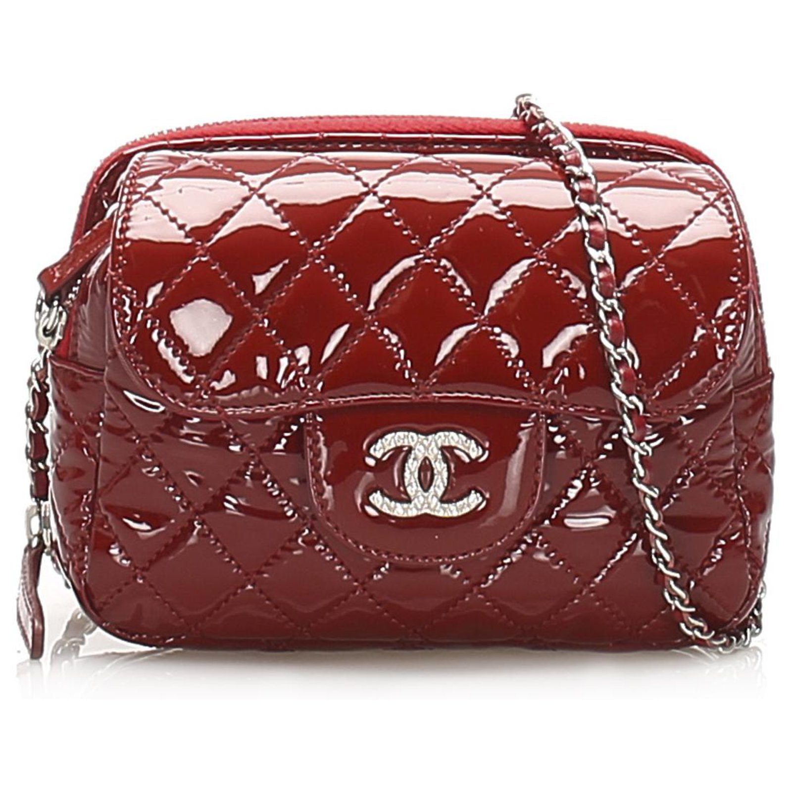 red patent leather crossbody bag