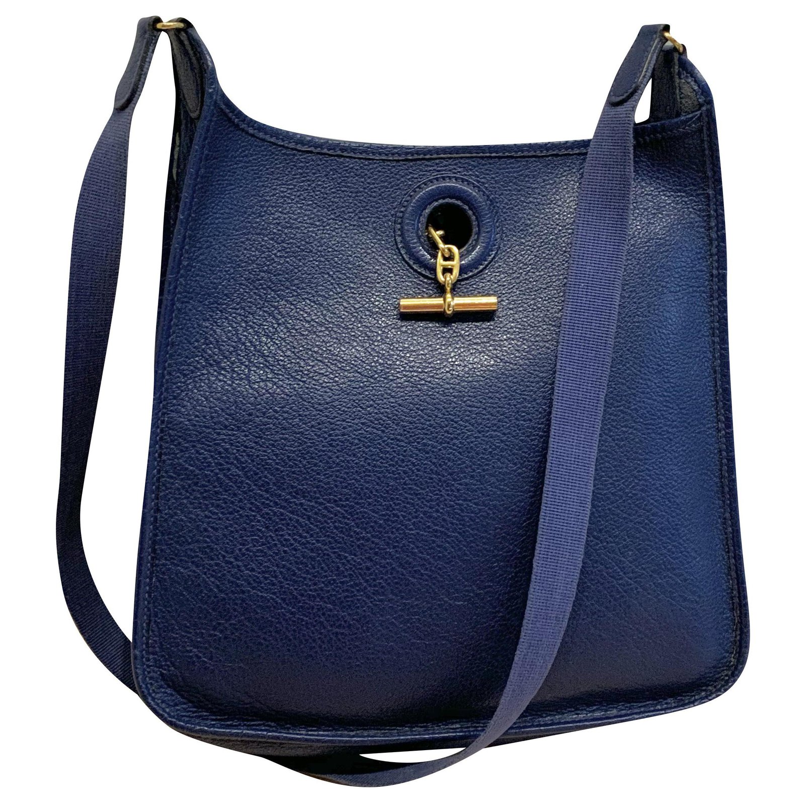 Used Hermes Vespa Pm/Shoulder Bag/Leather/Blu Bag