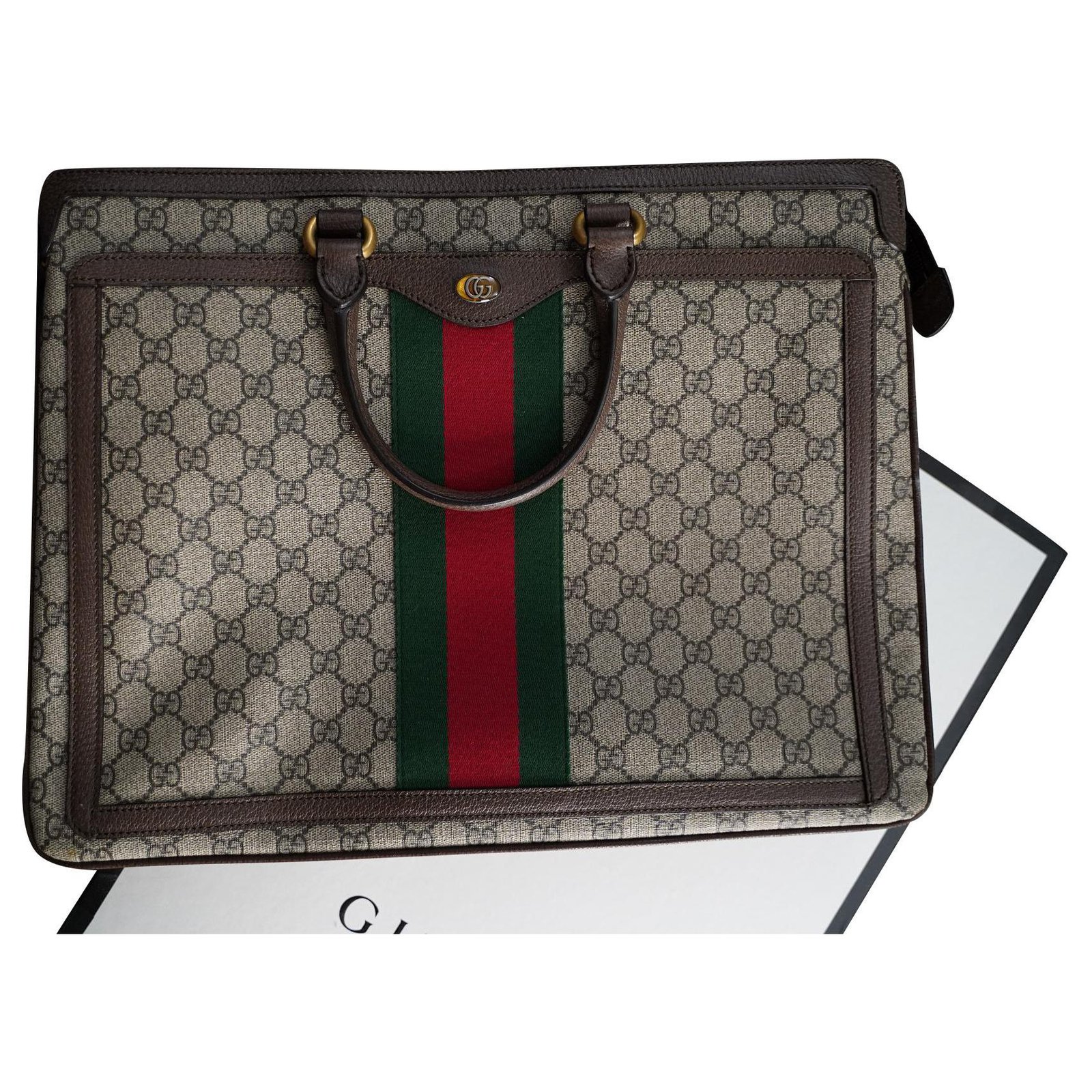 Gucci Backpack Beige Supreme Coated Canvas GG Monogram Web Dome