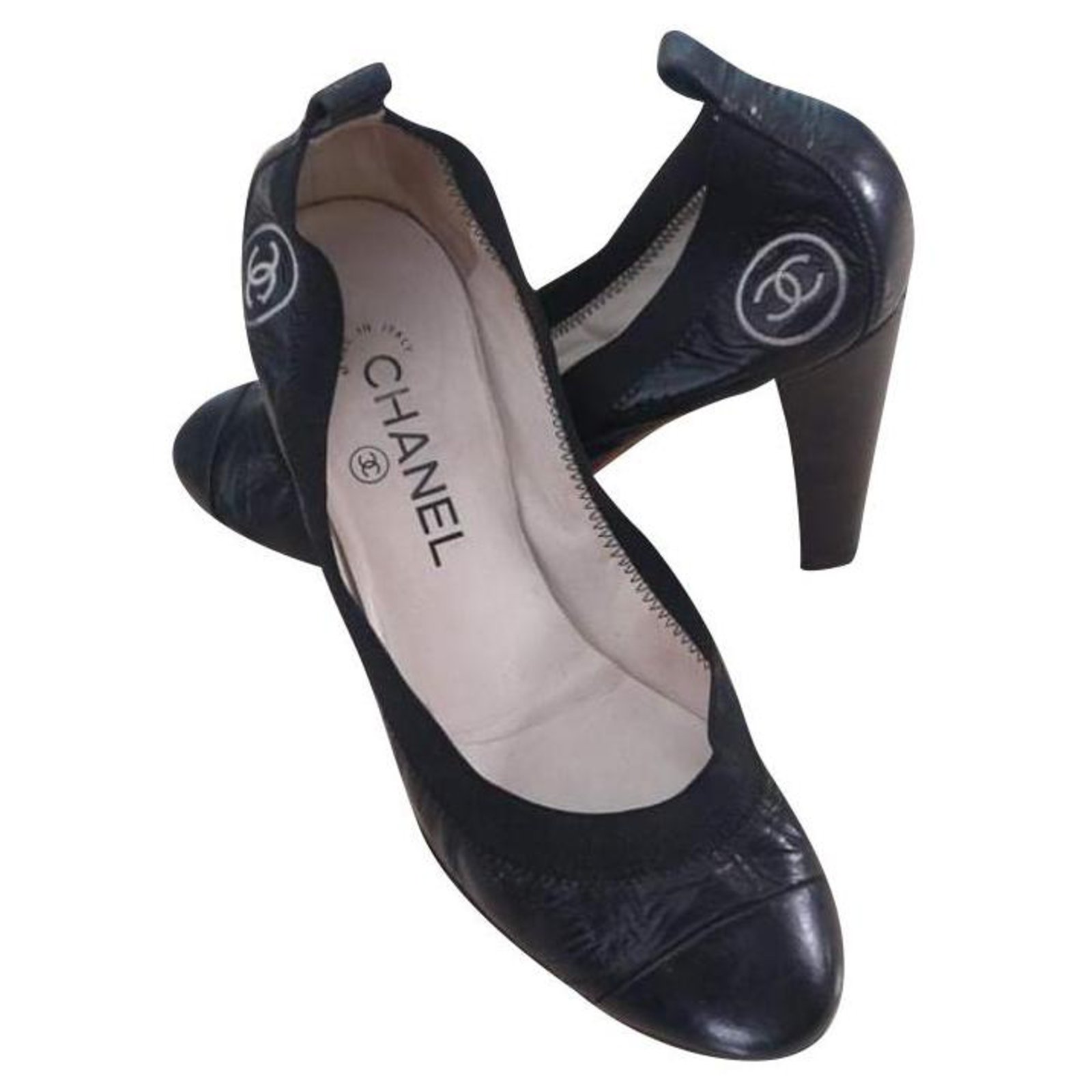 Chanel used shoes Black Leather ref.239874 - Joli Closet