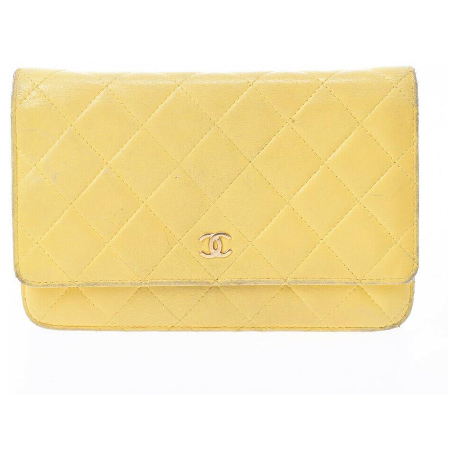 Chanel Wallet on Chain Yellow Leather ref.239880 - Joli Closet