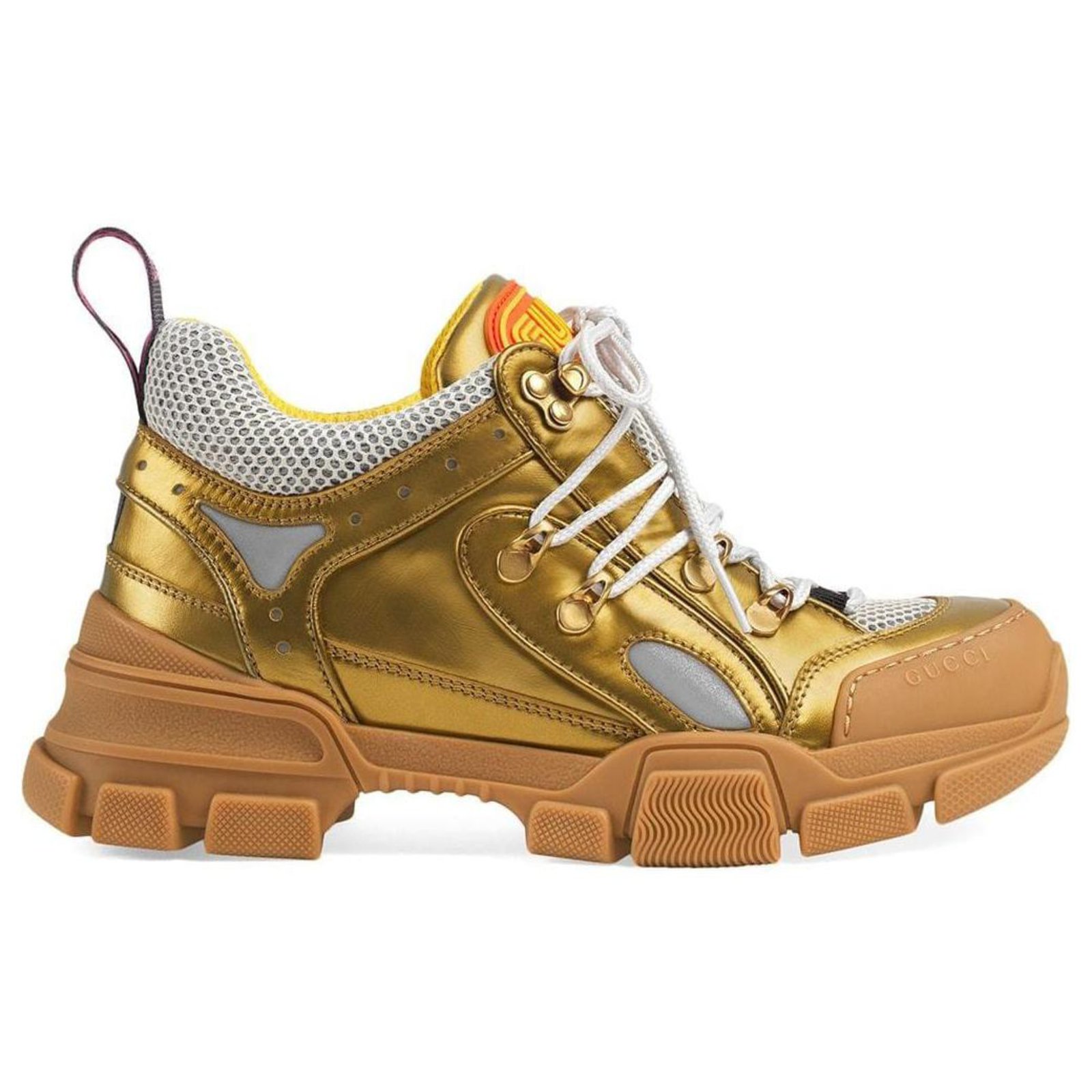 Collection Gucci Flashtrek leather sneakers Golden ref.240149 - Joli