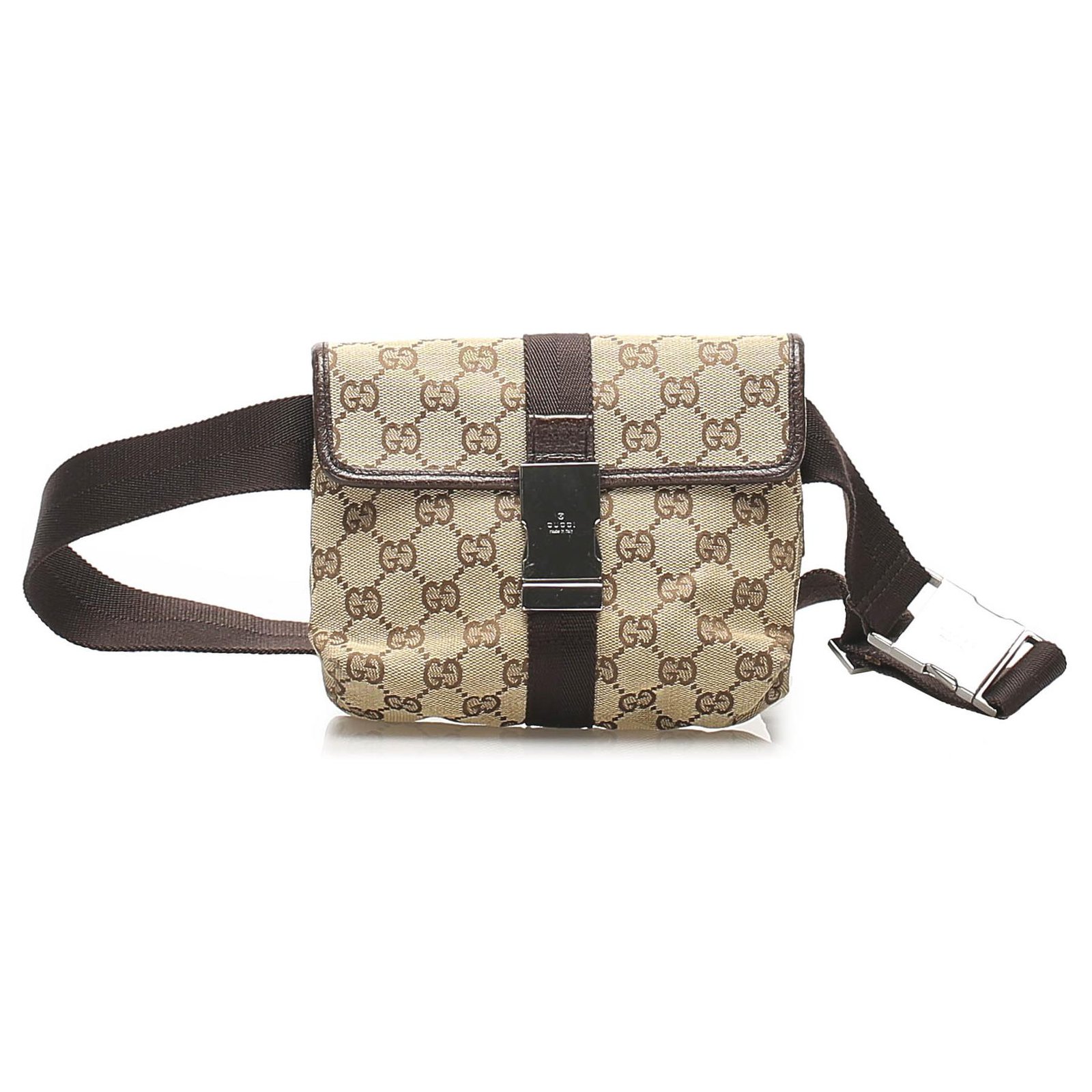 gucci canvas waist bag