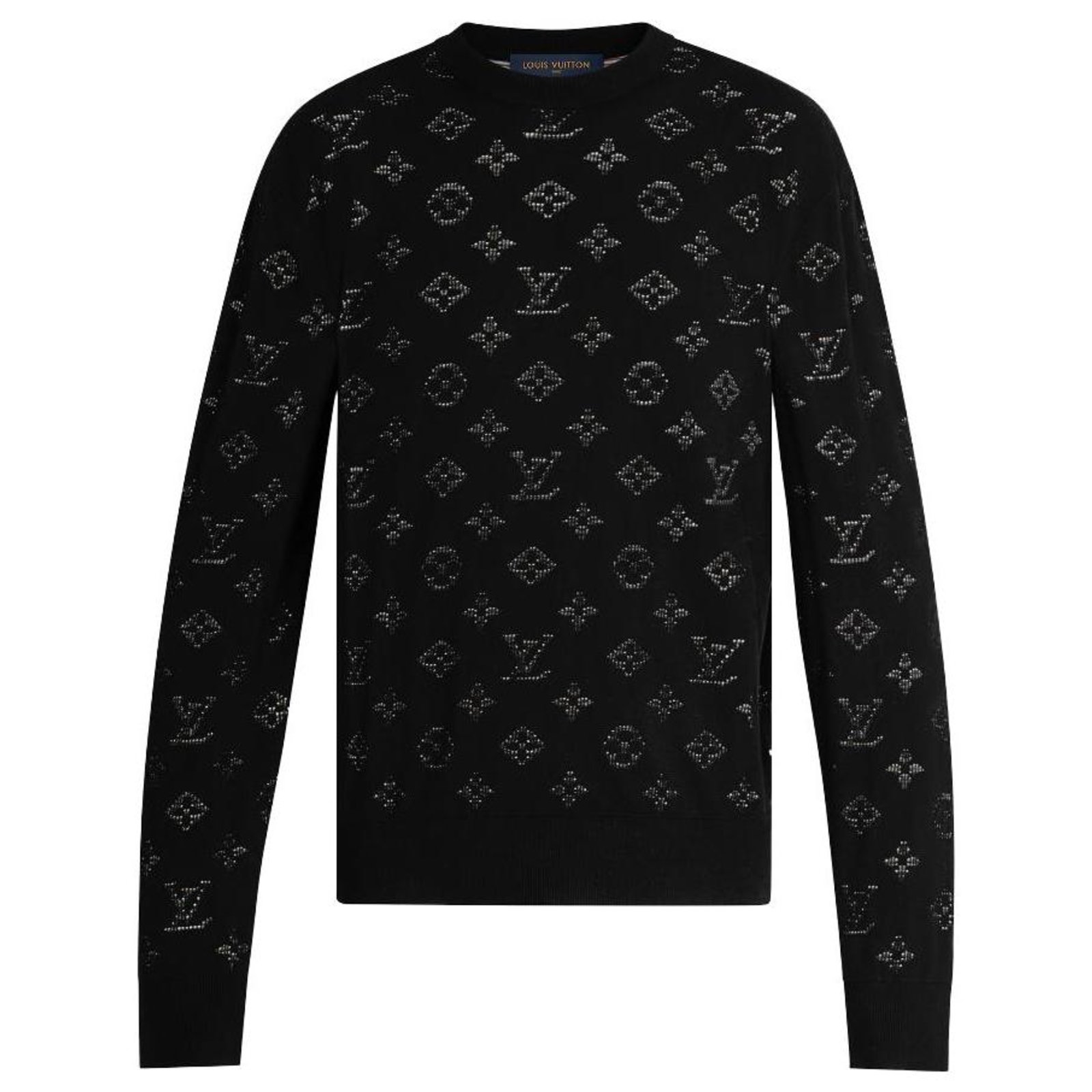 Louis Vuitton Black Knit Drop Needle Monogram Crewneck Sweatshirt XL Louis  Vuitton | The Luxury Closet
