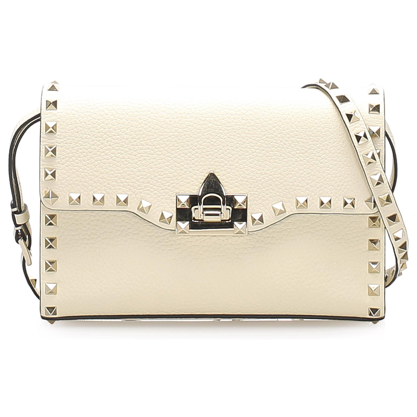 valentino white studded bag