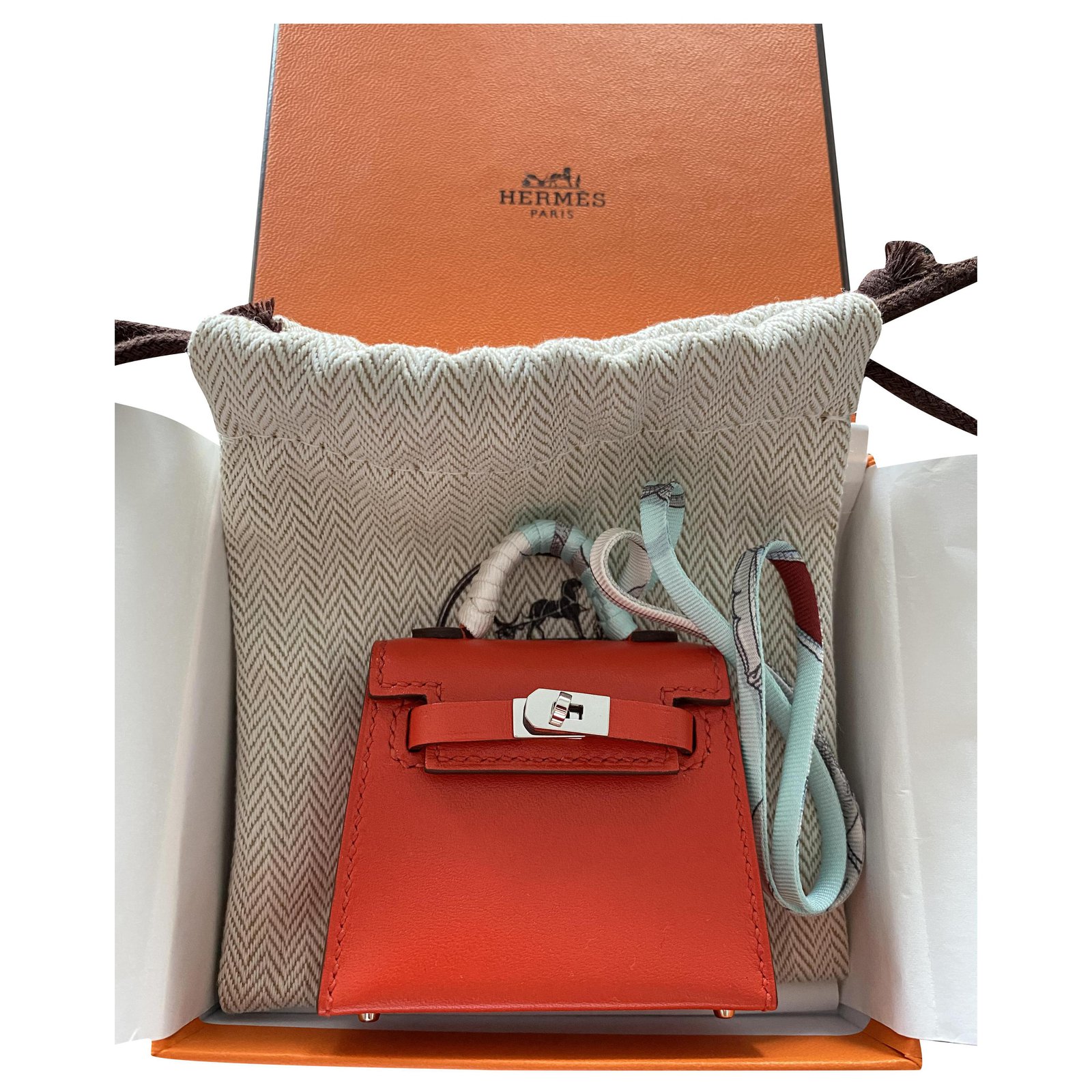Hermès Kelly charm Orange Leather ref.240982 - Joli Closet