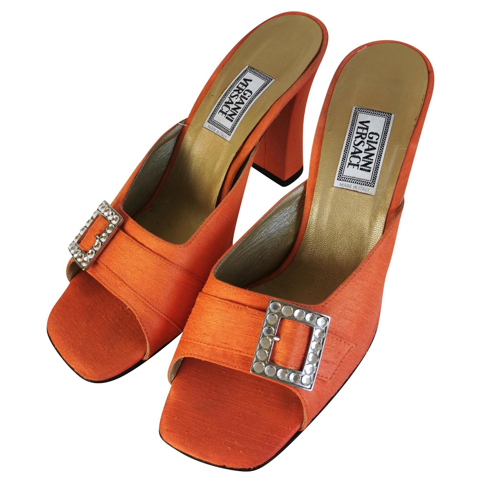 orange versace mules