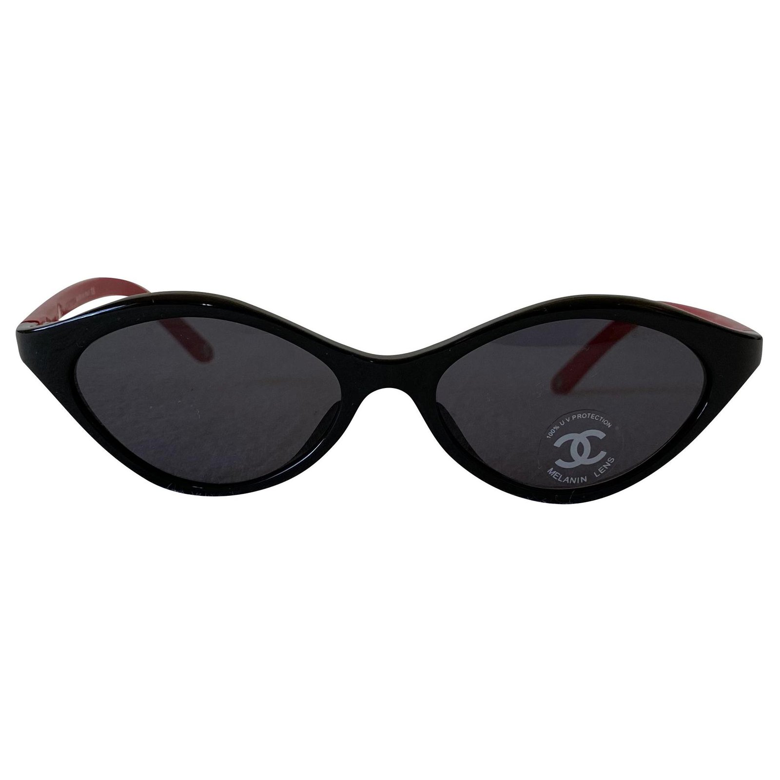 Chanel Sunglasses Black Red Acetate  - Joli Closet