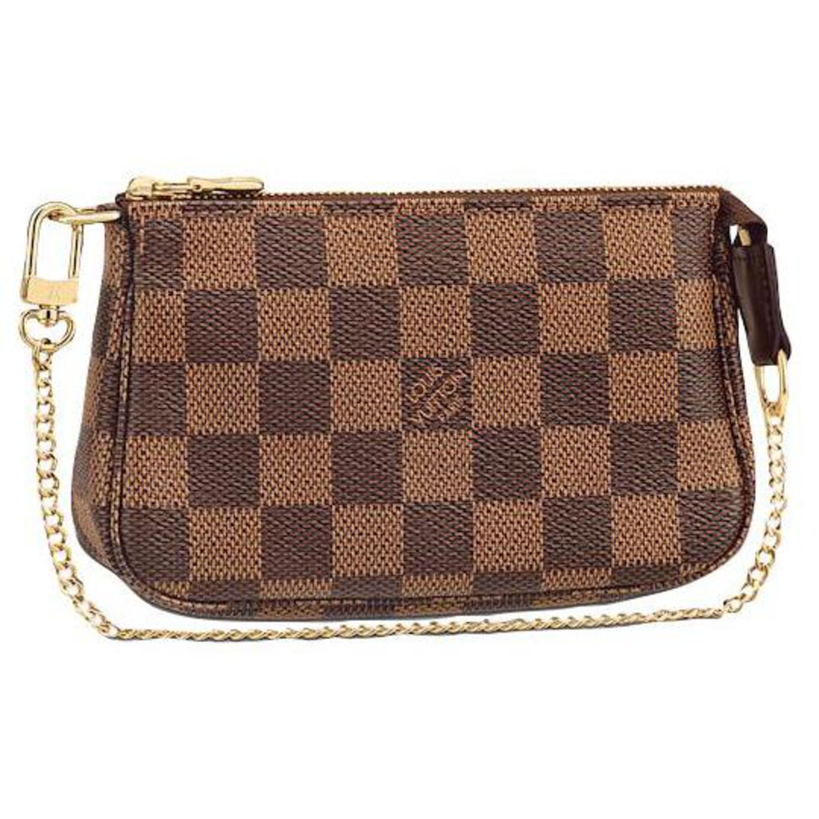 Louis Vuitton Mini Pochette accessoires Damier Ebene Brown Leather