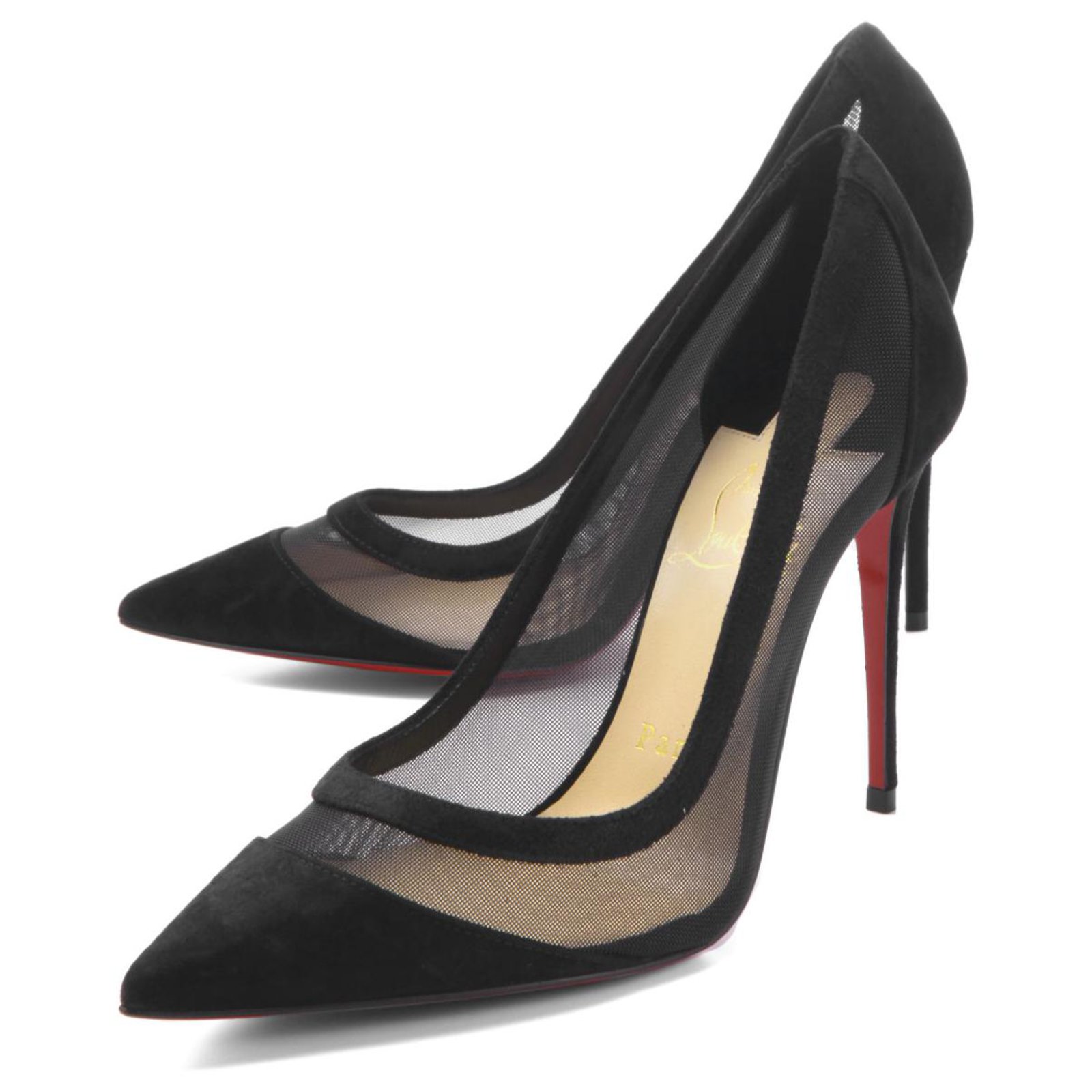 Christian Louboutin Shoes Ladies 1200557 cm47 Pointed Toe Pumps GALATIVI  VERSION Black Suede Leather ref.241056 - Joli Closet