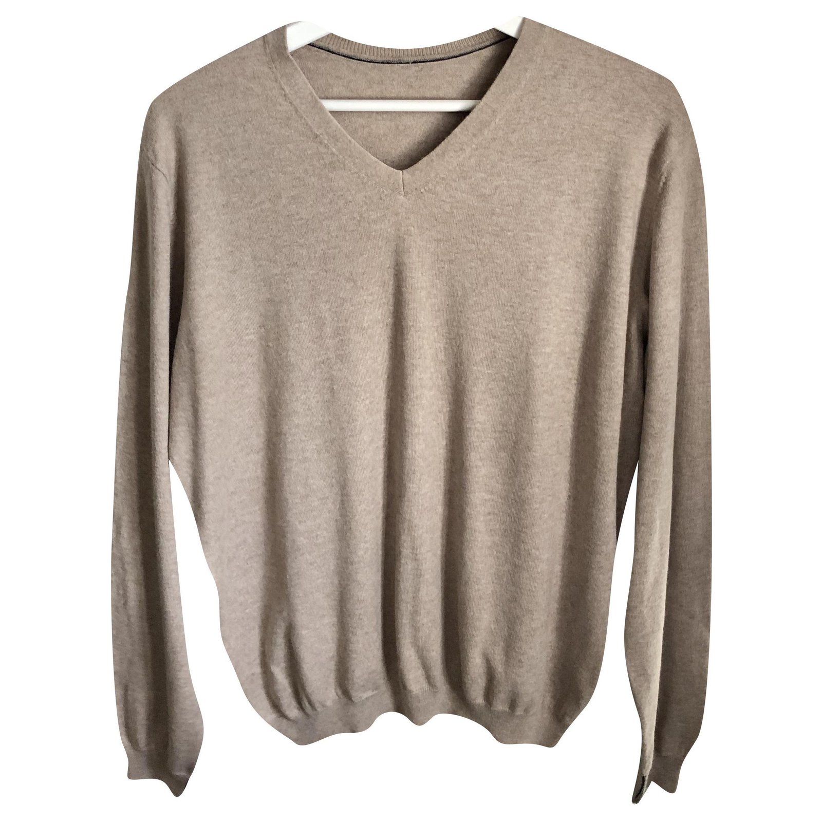 Complex stil huiswerk maken Autre Marque Massimo dutti beige cotton silk and cashmere sweater - V neck  - T. L OR XL ref.241257 - Joli Closet