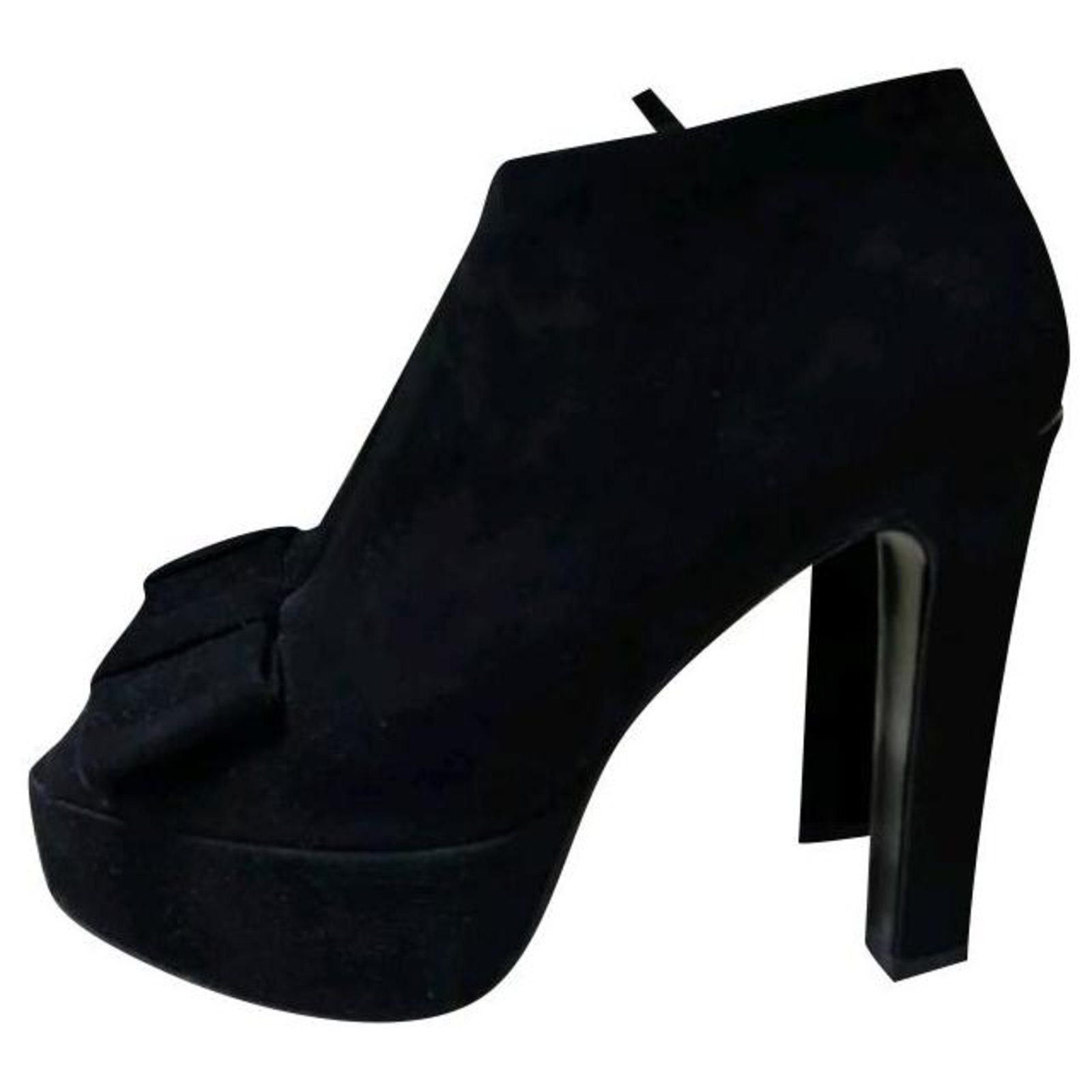 Louis Vuitton High Heels Sandals Black Suede Pumps Platform Shoes