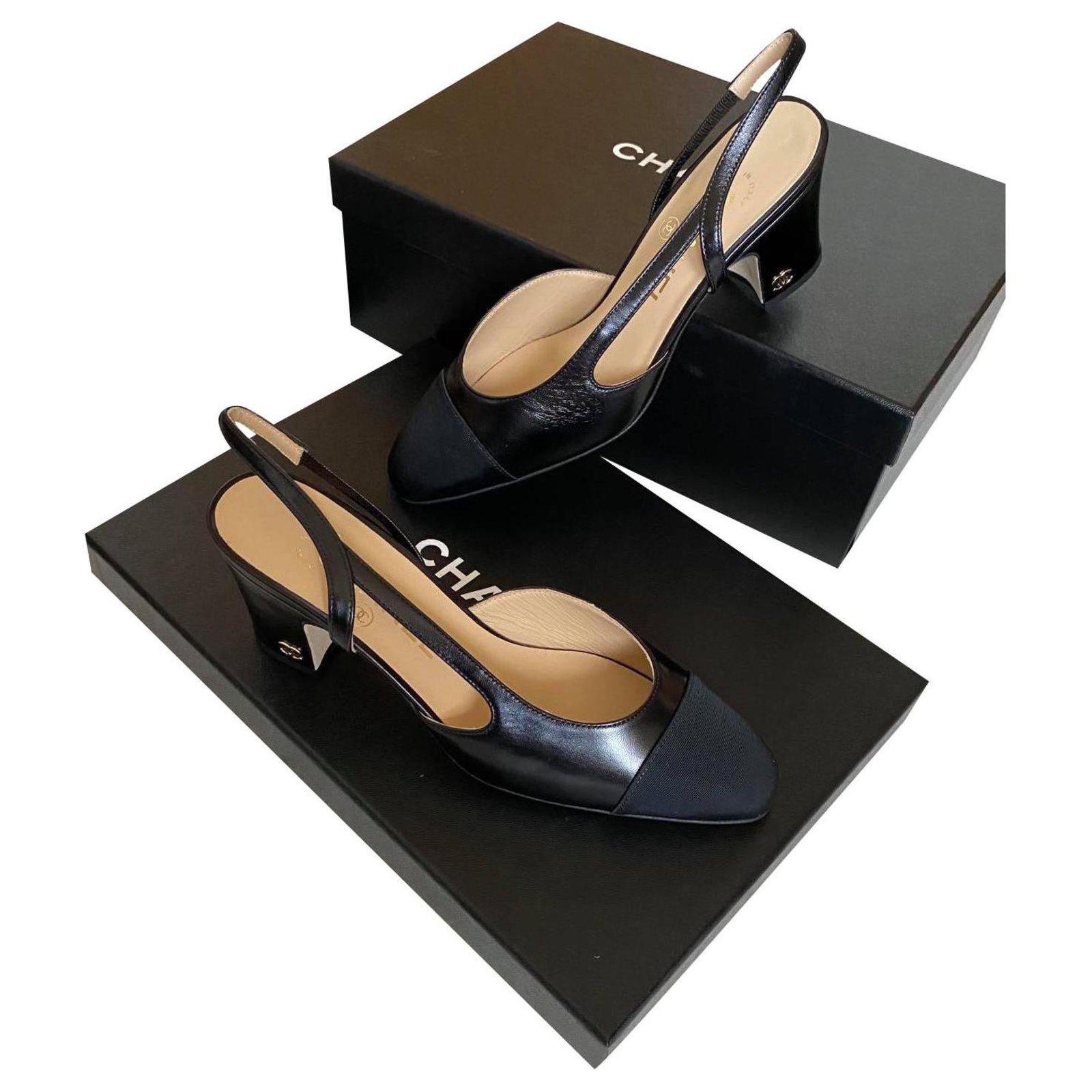 Chanel Heels Black Leather ref.241558 - Joli Closet