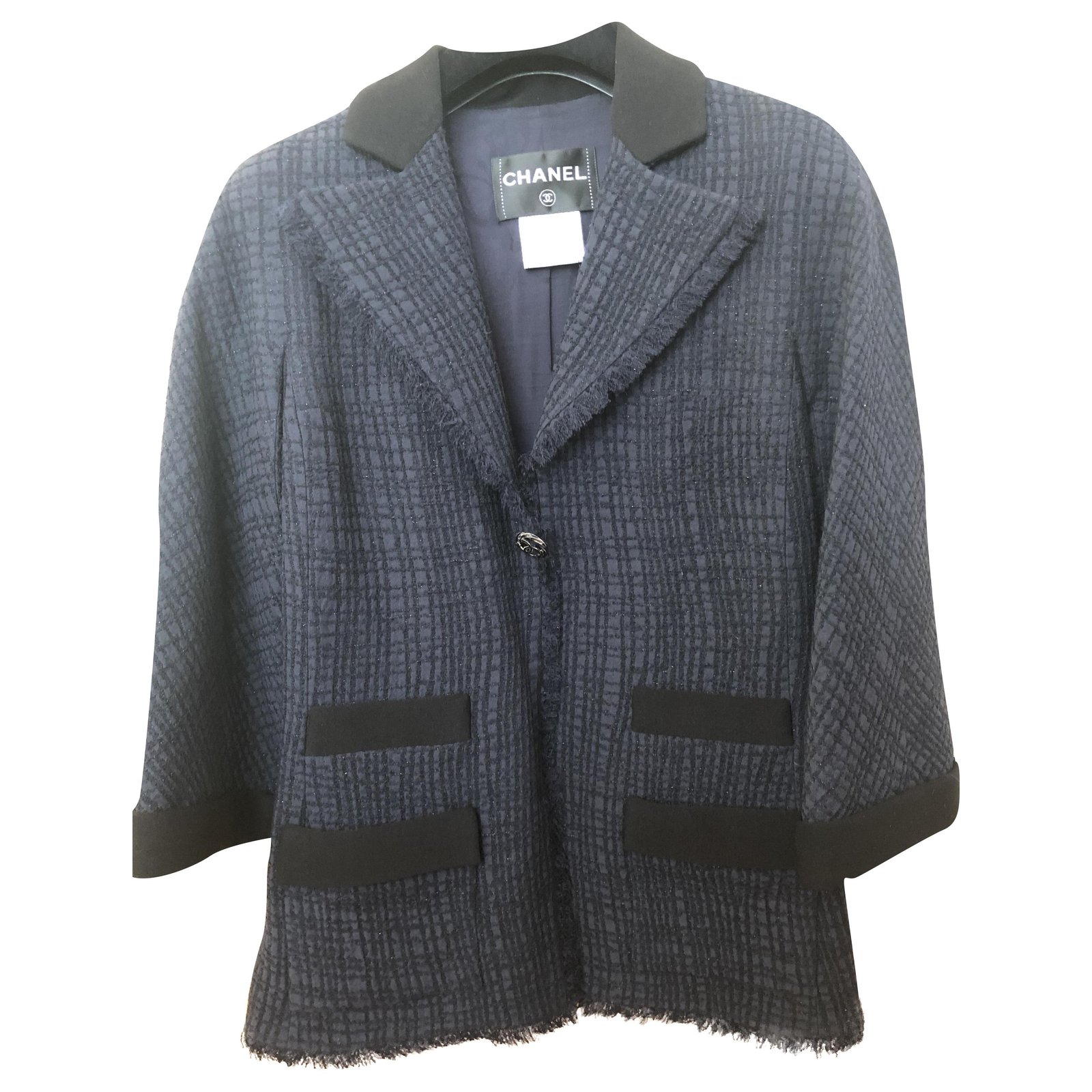 Chanel Jackets Navy blue Wool ref.241916 - Joli Closet