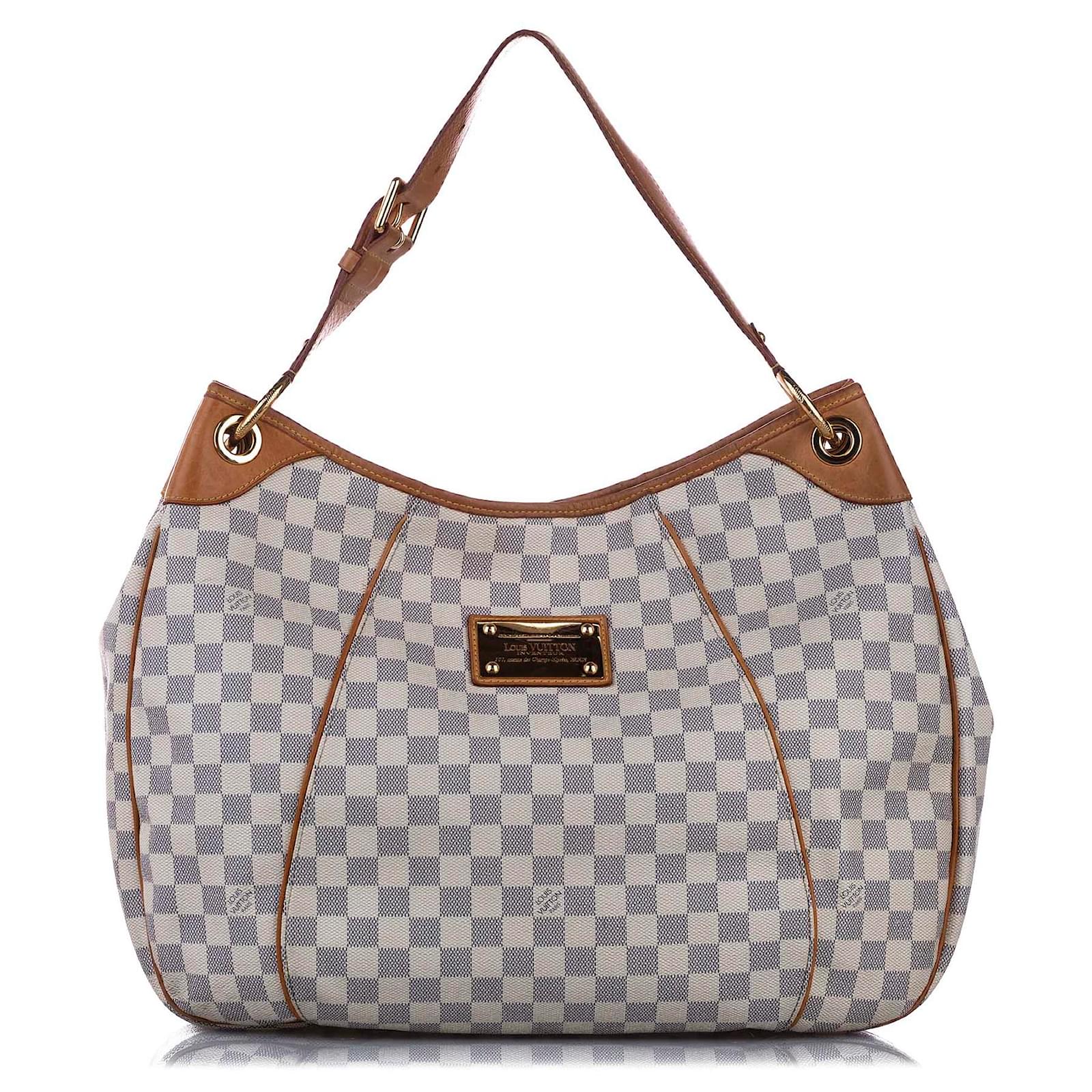 Louis Vuitton White Damier Azur Galliera GM Bianco Blu Pelle Tela  ref.242022 - Joli Closet