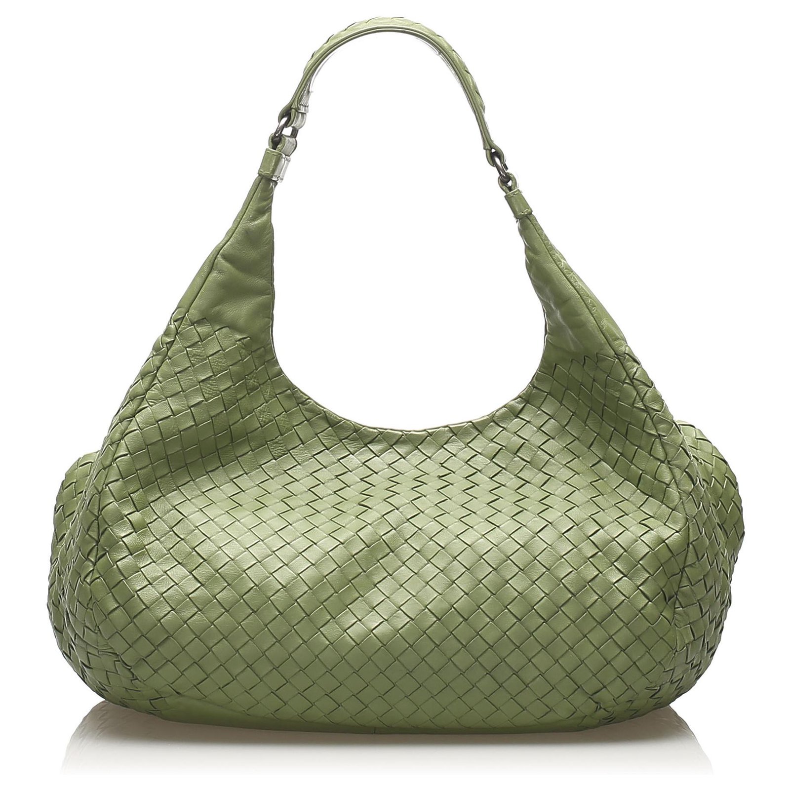 Bottega Veneta Intrecciato Hobo Bag in beautiful green. Roomy, chic,  stunning.love this bag!