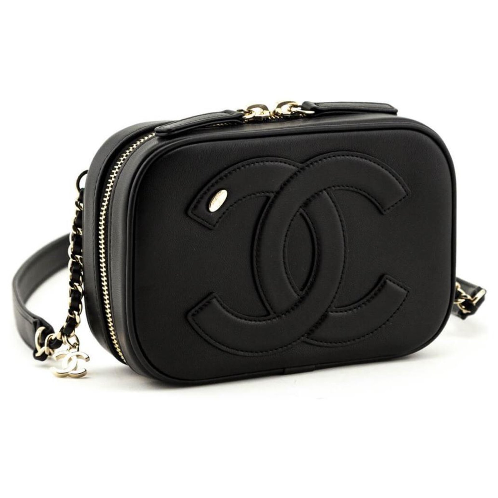 Chanel Vintage Black Quilted Calfskin CC Medallion Waist Bag Gold Hardware  1994 Available For Immediate Sale At Sothebys