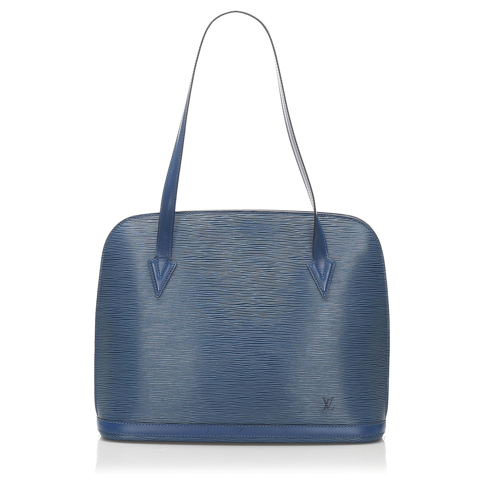 Louis Vuitton Lussac Epi Zip Tote Blue Leather Shoulder Bag ref