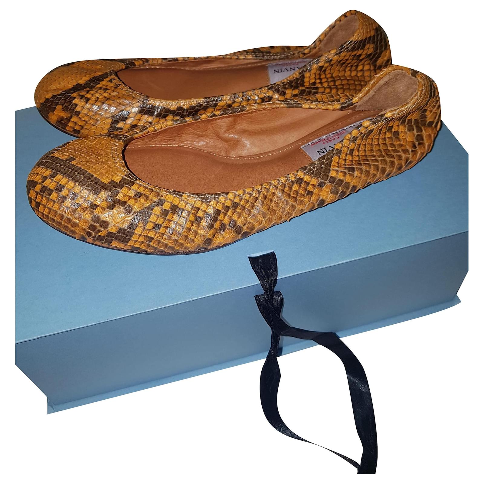 Lanvin Ballet flats Python print Exotic leather ref.242763 - Joli Closet