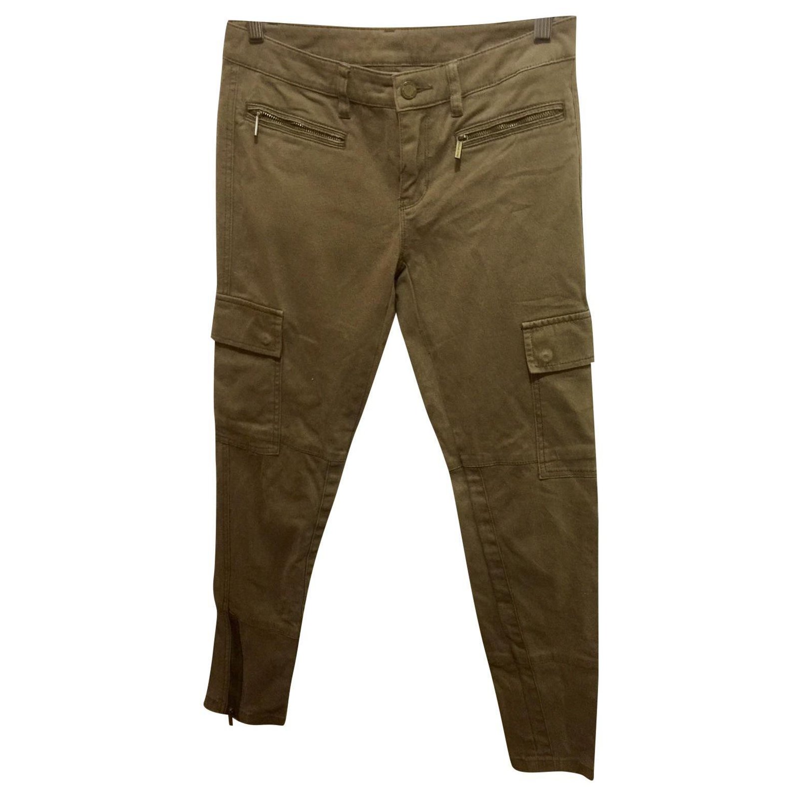 Michael Kors Cargo pants slim Khaki Cotton Elastane Denim ref.242806 ...