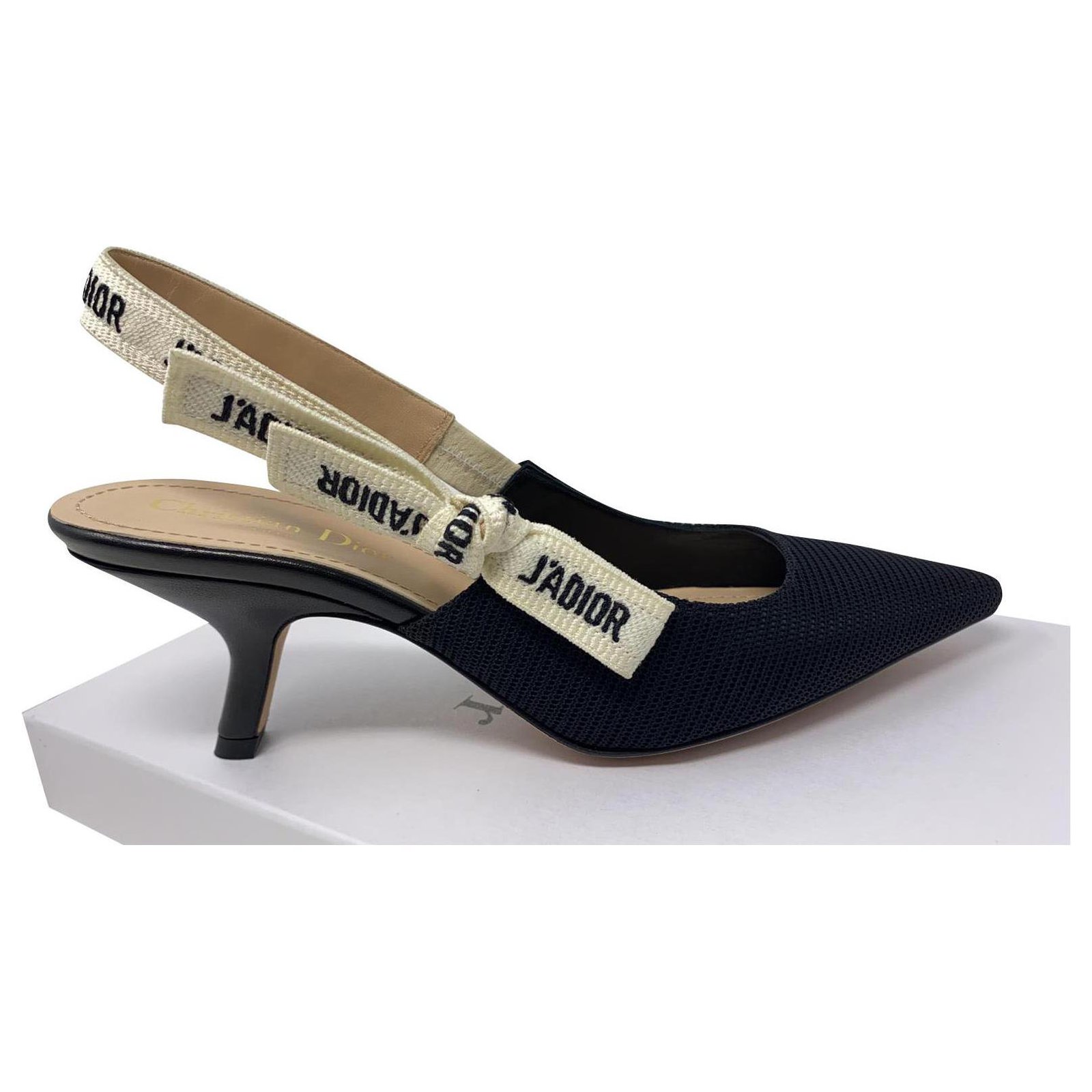 Dior Diorj Adior Slingback Pump Shoes Heels Leather Black Ref Joli Closet