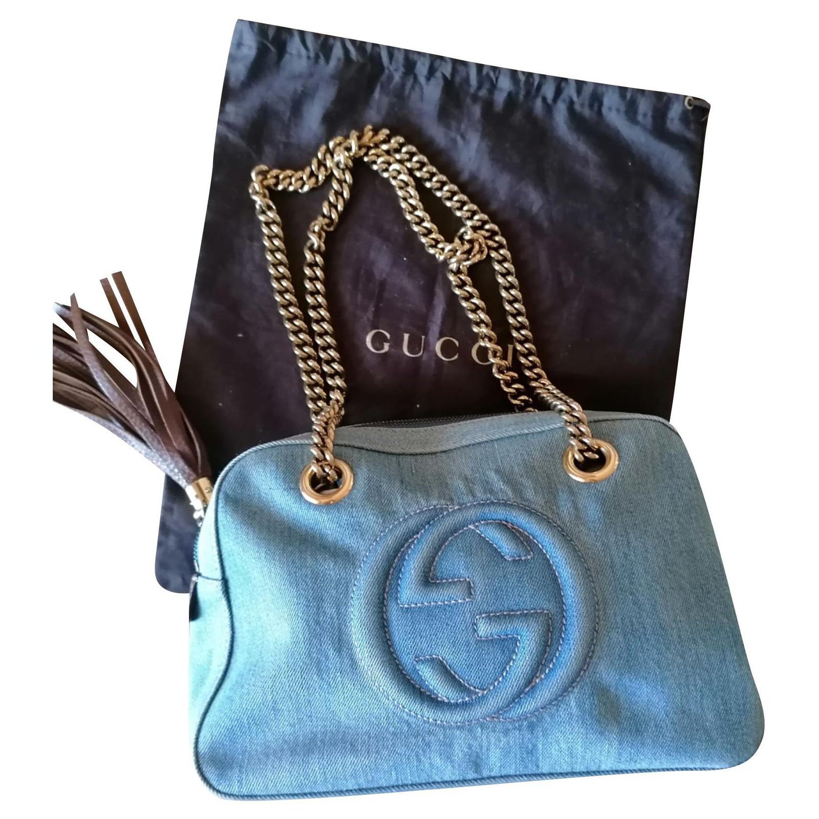 gucci shoulder bag blue