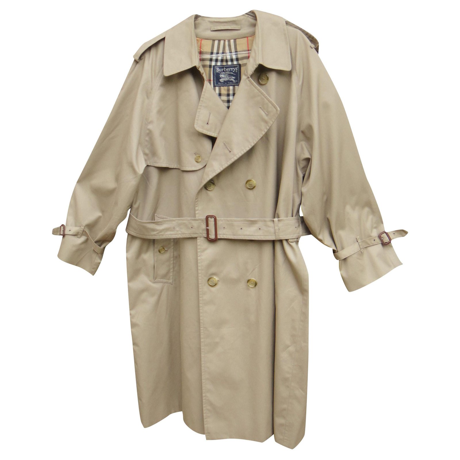 men's Burberry vintage t trench coat 54 Beige Cotton Polyester  -  Joli Closet