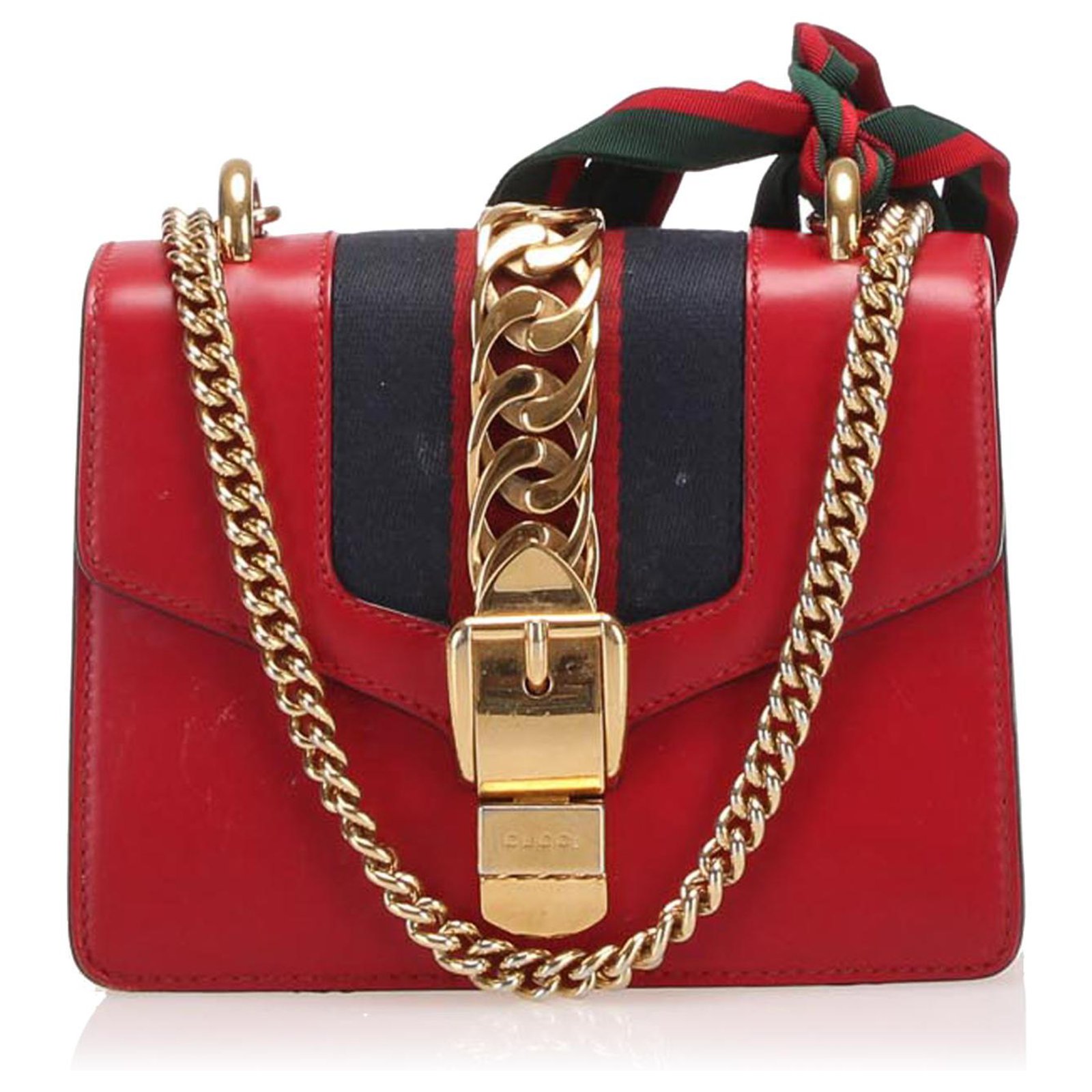 Gucci Red Mini Sylvie Leather Chain Shoulder Bag Multiple colors