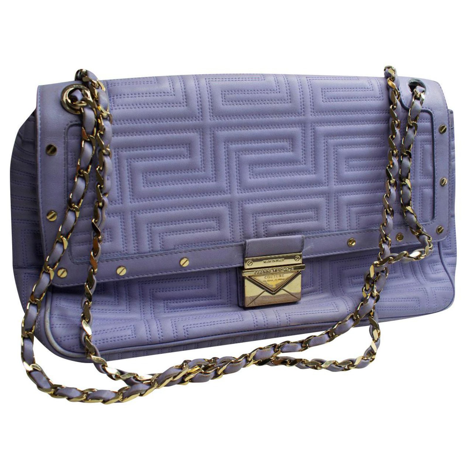 Gianni Versace Handbags Purple Leather ref.243704 - Joli Closet